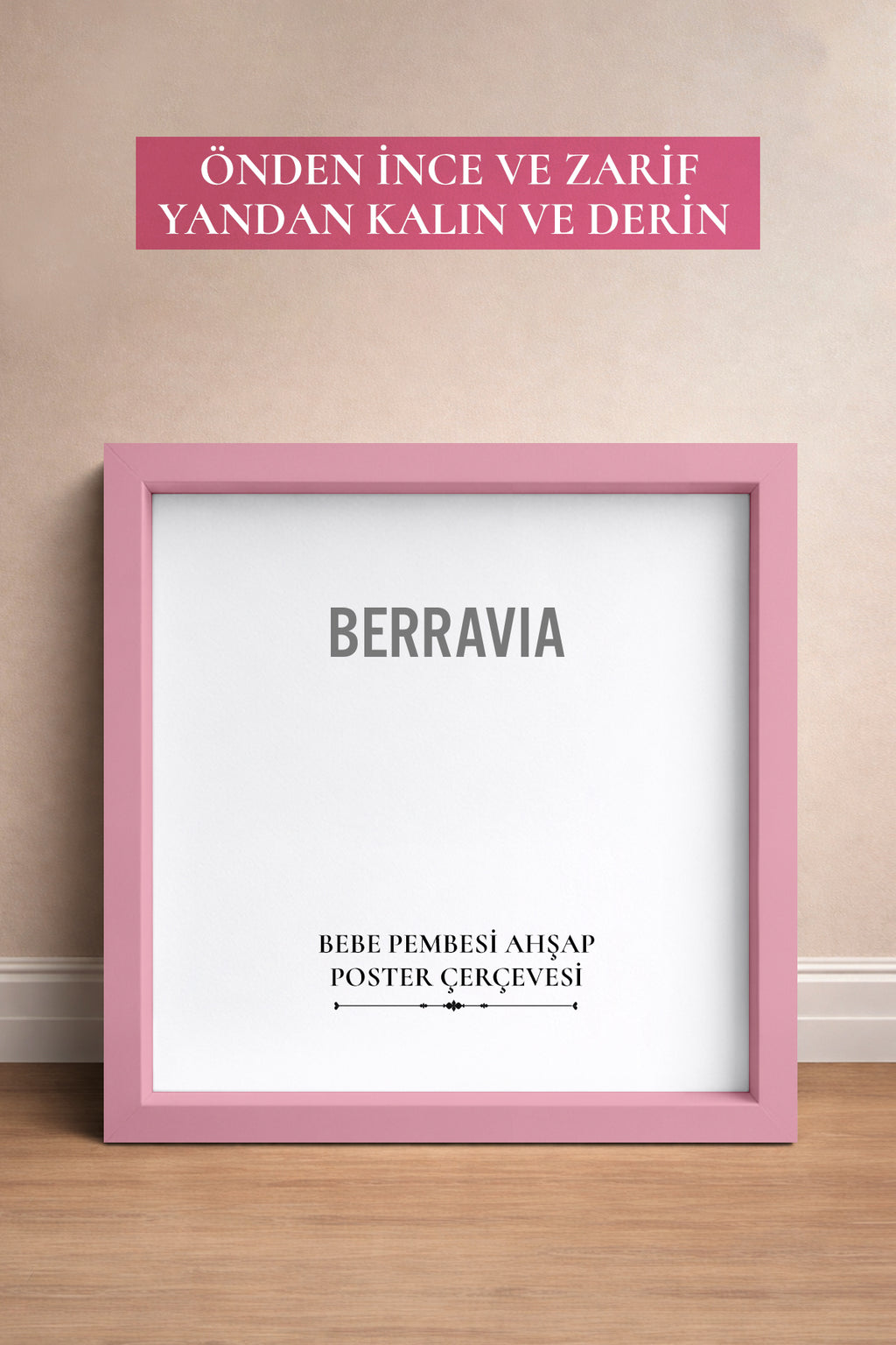 Kalın Kare Poster Çerçevesi - Açık Pembe