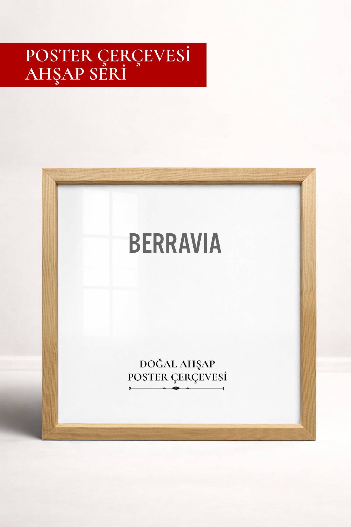 Kare Poster Çerçevesi - Doğal Ahşap