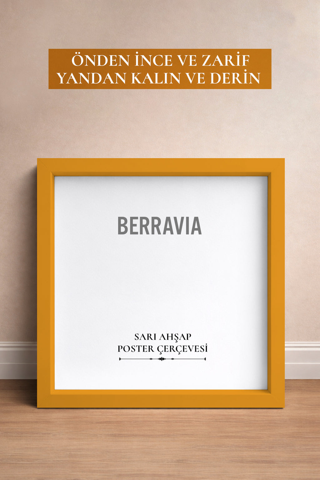 Kalın Kare Poster Çerçevesi - Sarı