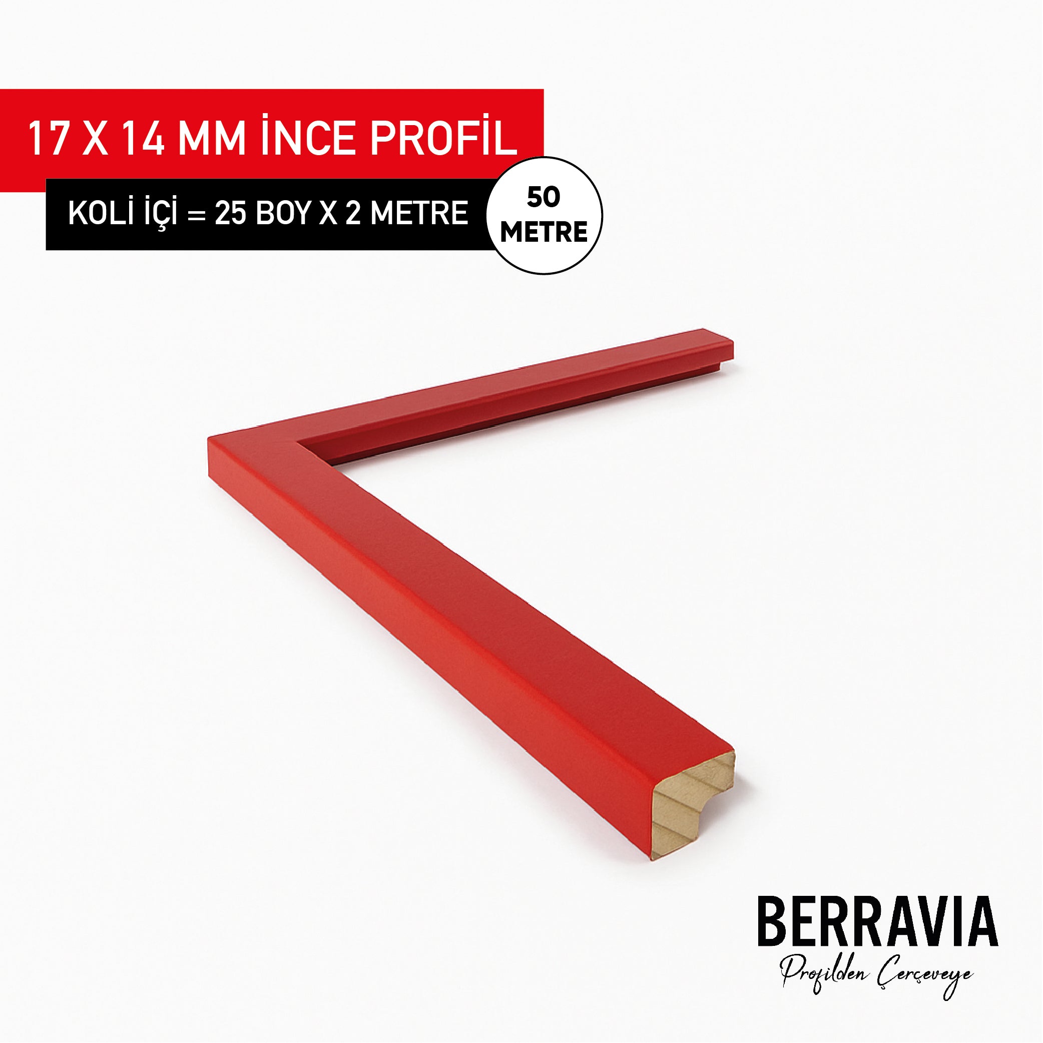 17X14 MM İNCE PROFİL - KIRMIZI
