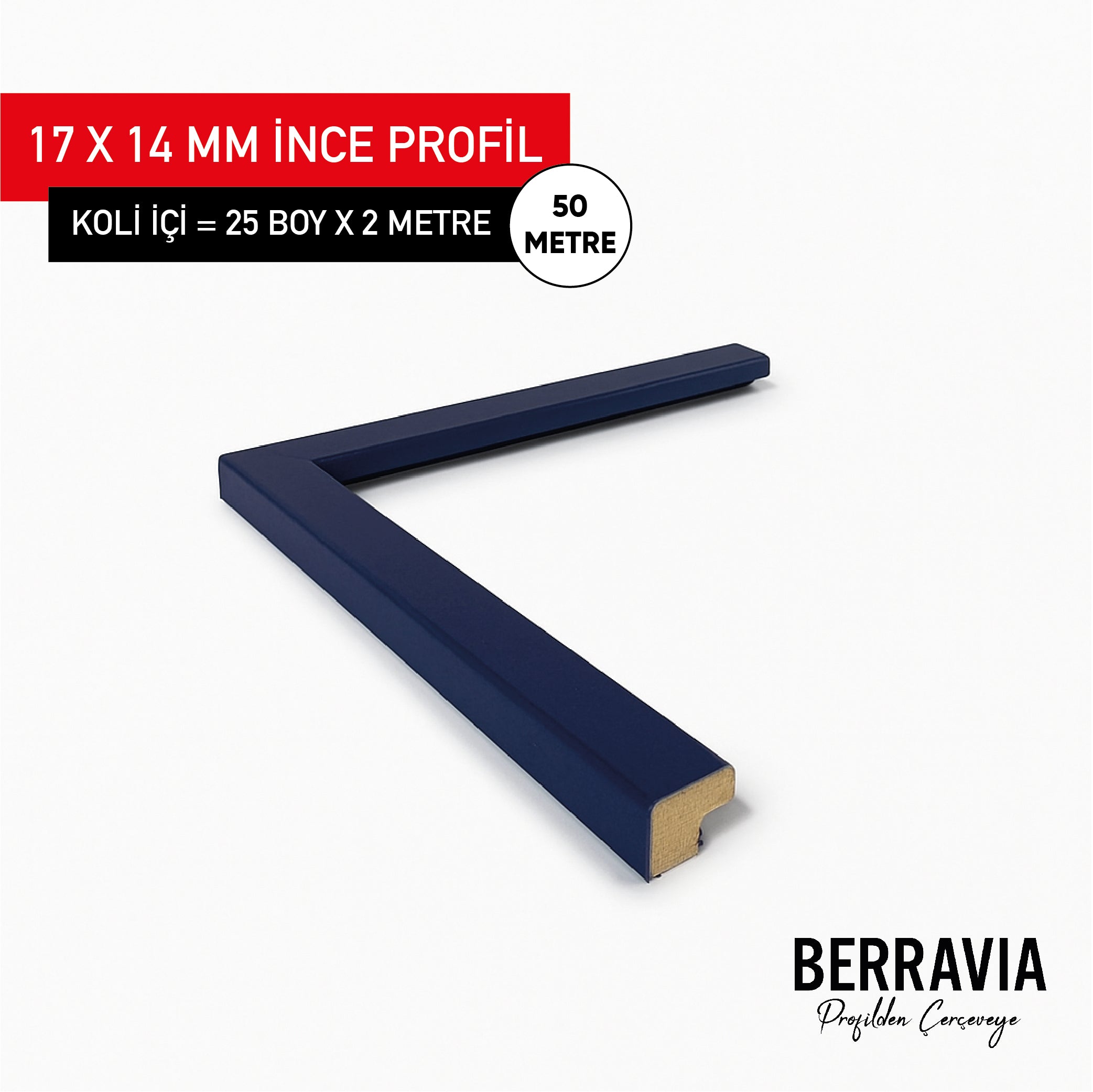 17X14 MM İNCE PROFİL - MAVİ