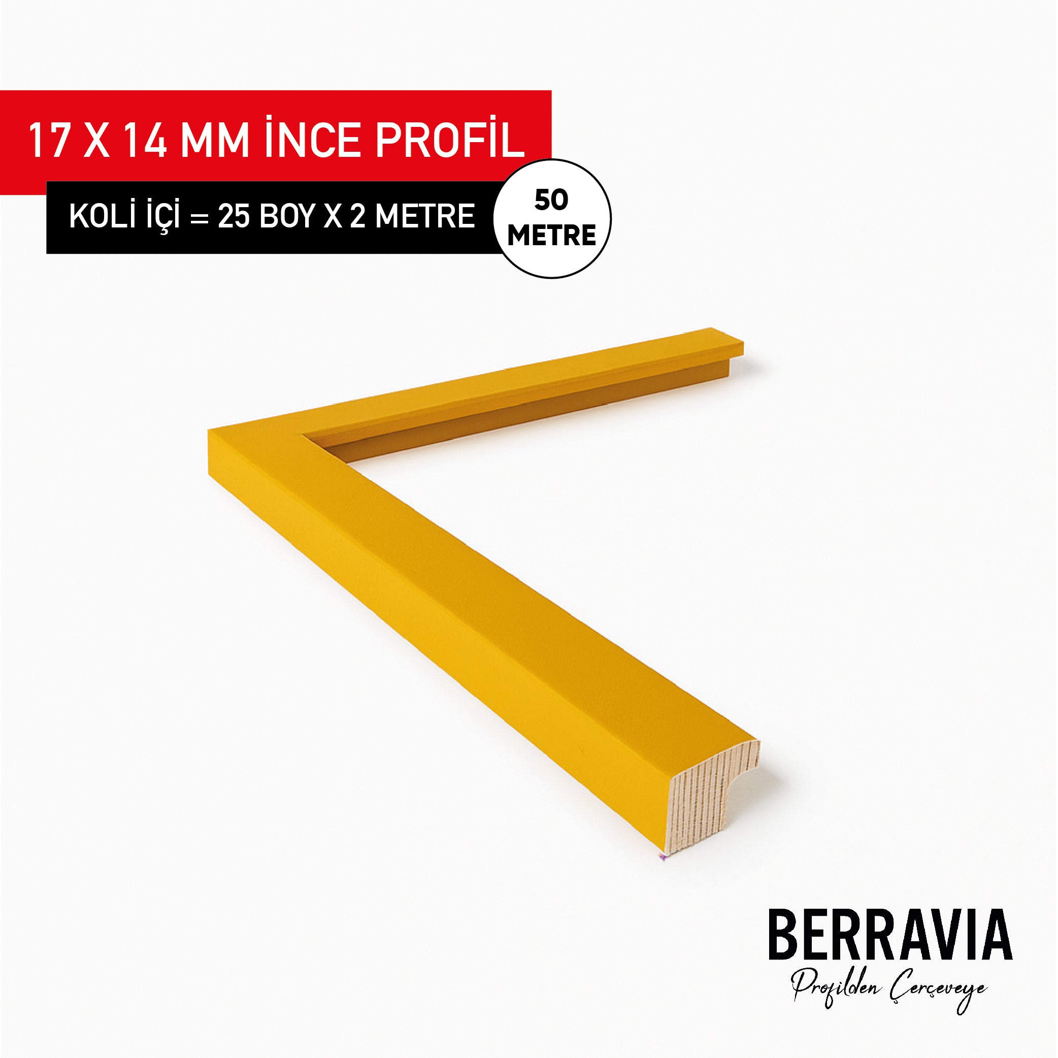 17X14 MM İNCE PROFİL - SARI