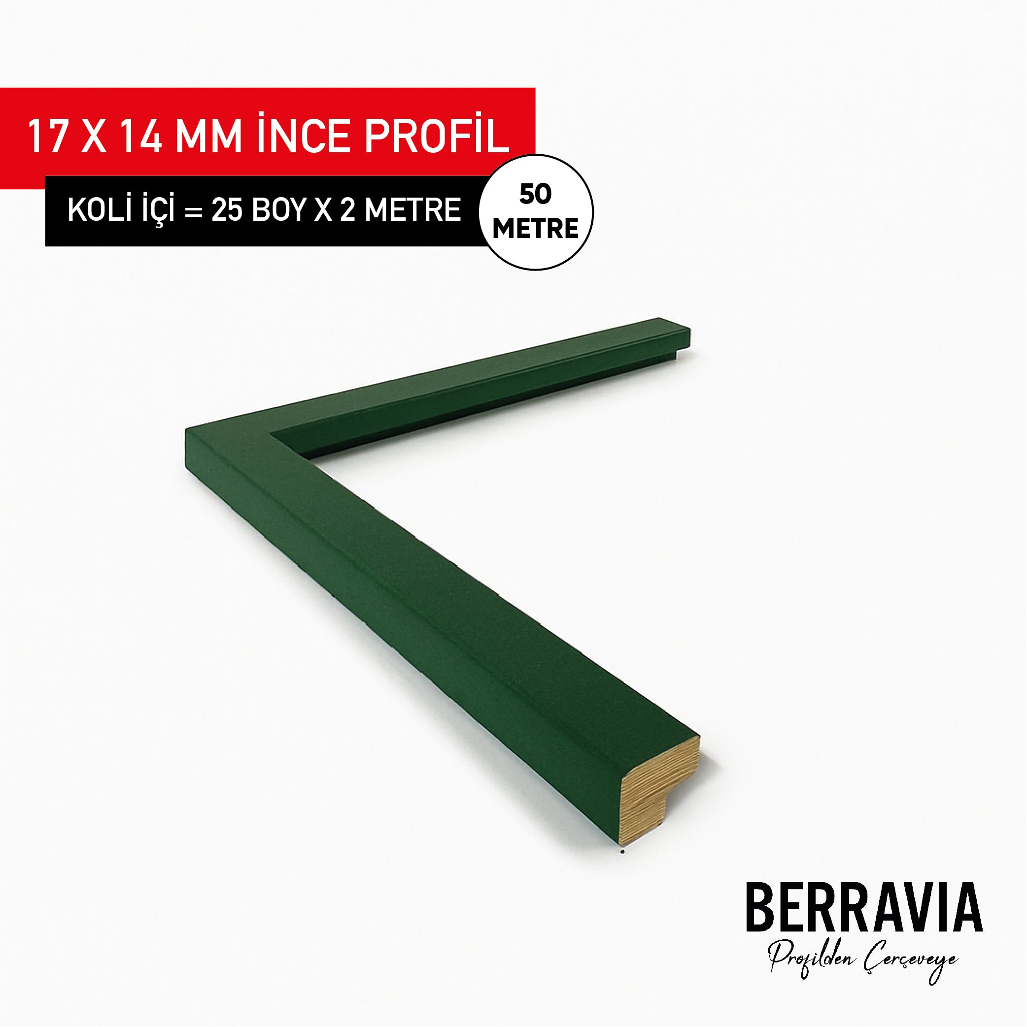 17X14 MM İNCE PROFİL - YEŞİL