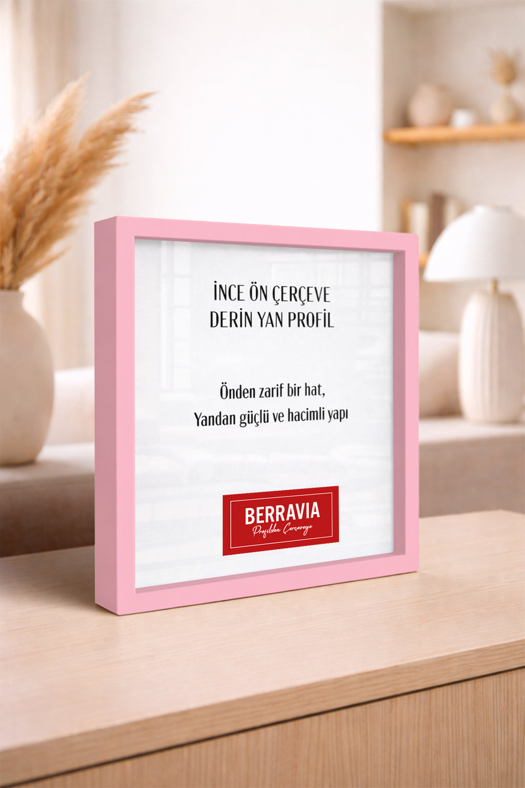 Kalın Kare Poster Çerçevesi - Açık Pembe