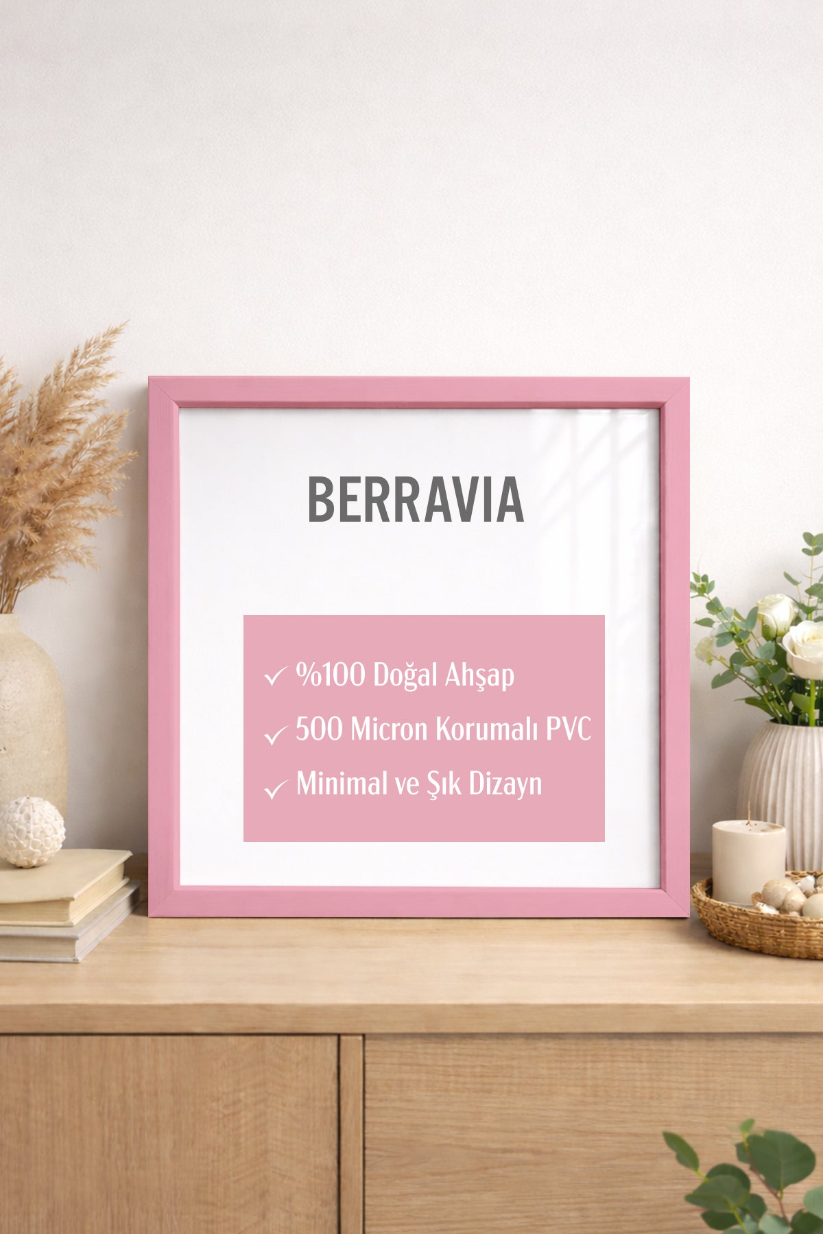 Kare Poster Çerçevesi - Açık Pembe