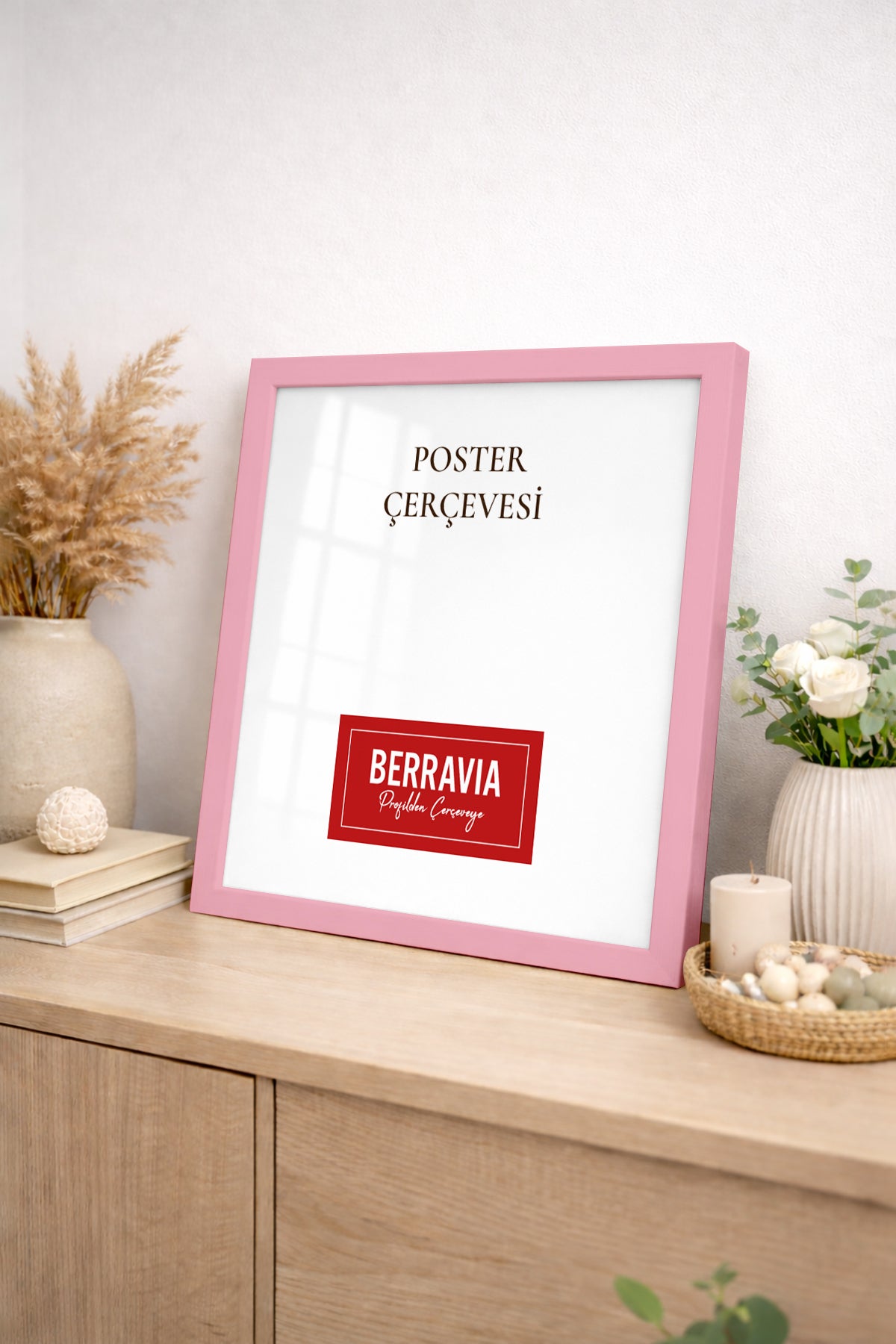 Kare Poster Çerçevesi - Açık Pembe