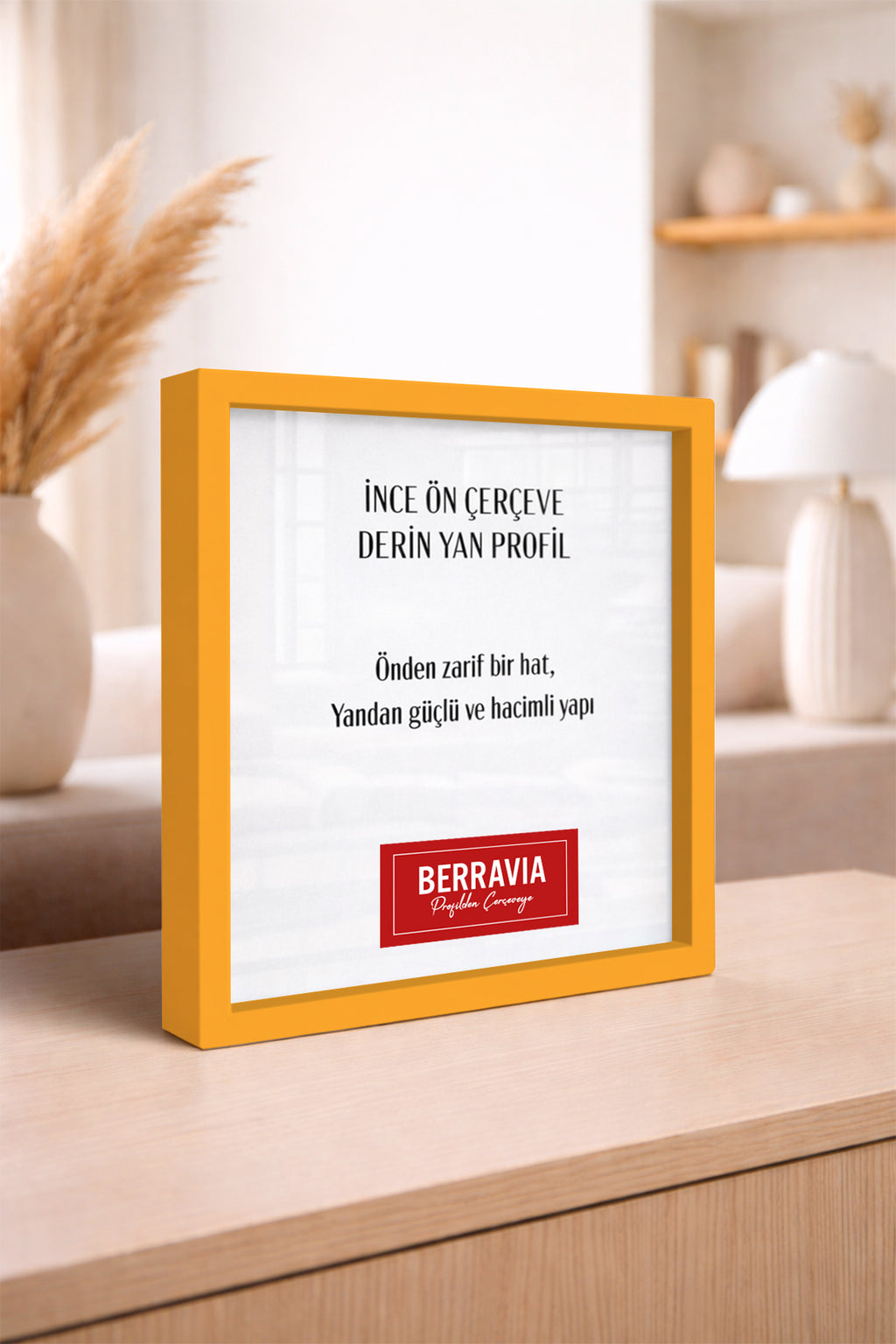 Kalın Kare Poster Çerçevesi - Sarı
