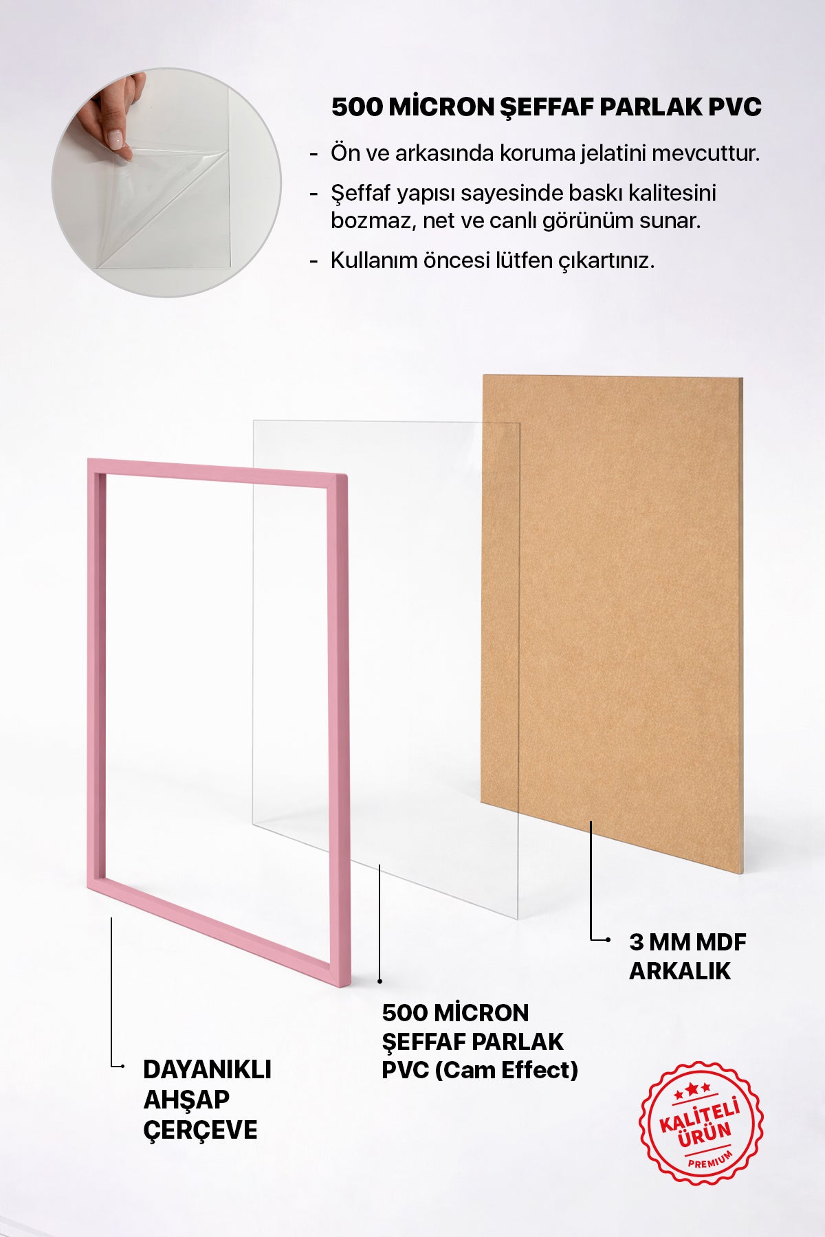 Poster Çerçevesi - Açık Pembe