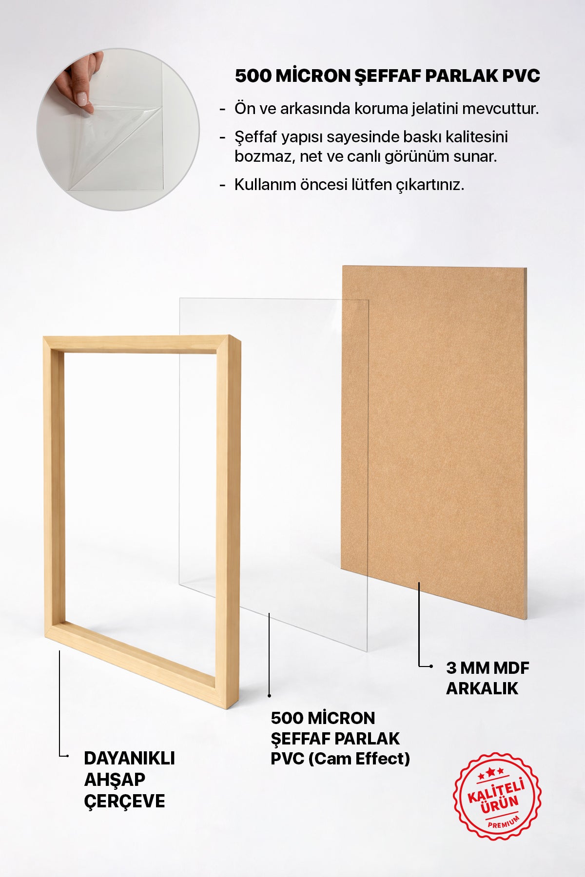 Kalın Masaüstü Resim Çerçevesi, Fotoğraf Çerçevesi - AHŞAP