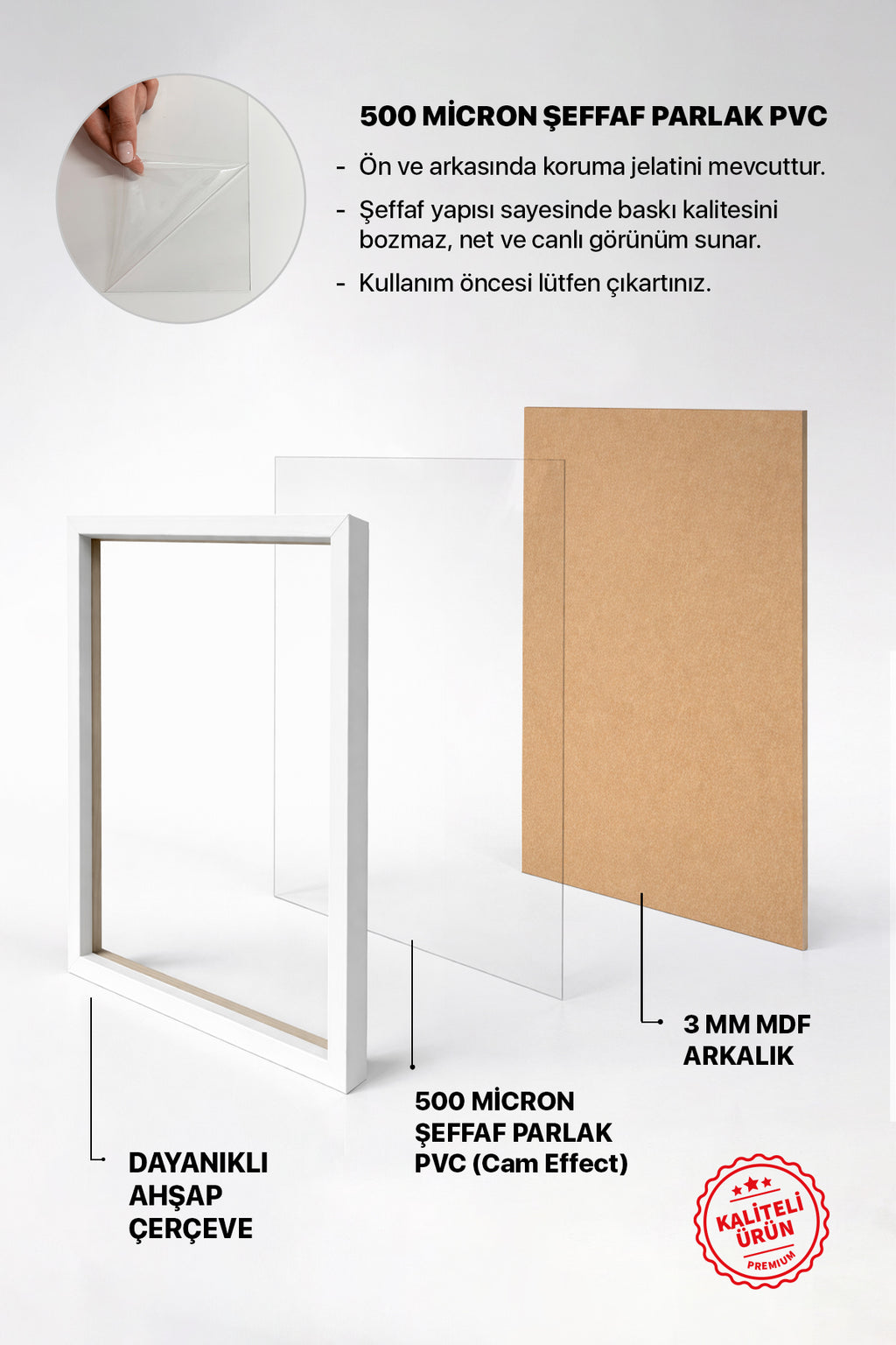 Kalın Masaüstü Resim Çerçevesi, Fotoğraf Çerçevesi - BEYAZ