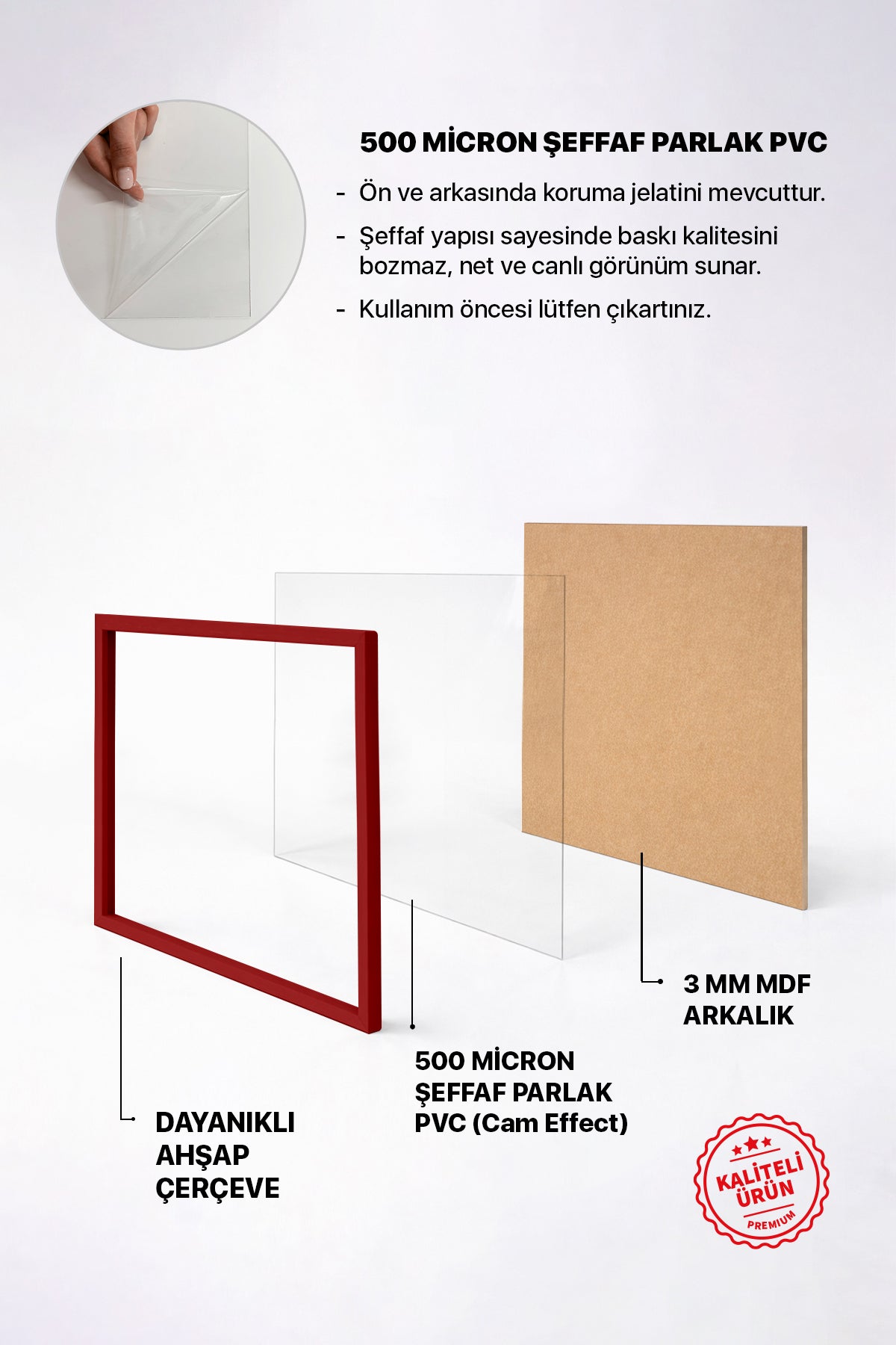 Kare Poster Çerçevesi - Kırmızı