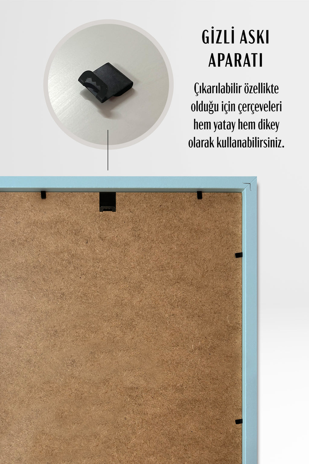 Kalın Masaüstü Resim Çerçevesi, Fotoğraf Çerçevesi - AÇIK MAVİ