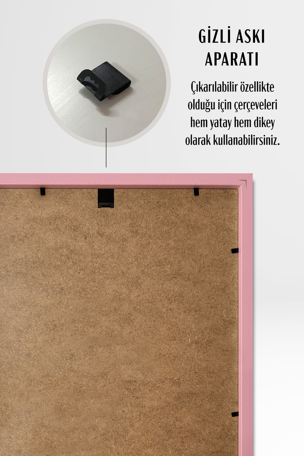 Kalın Kare Poster Çerçevesi - Açık Pembe