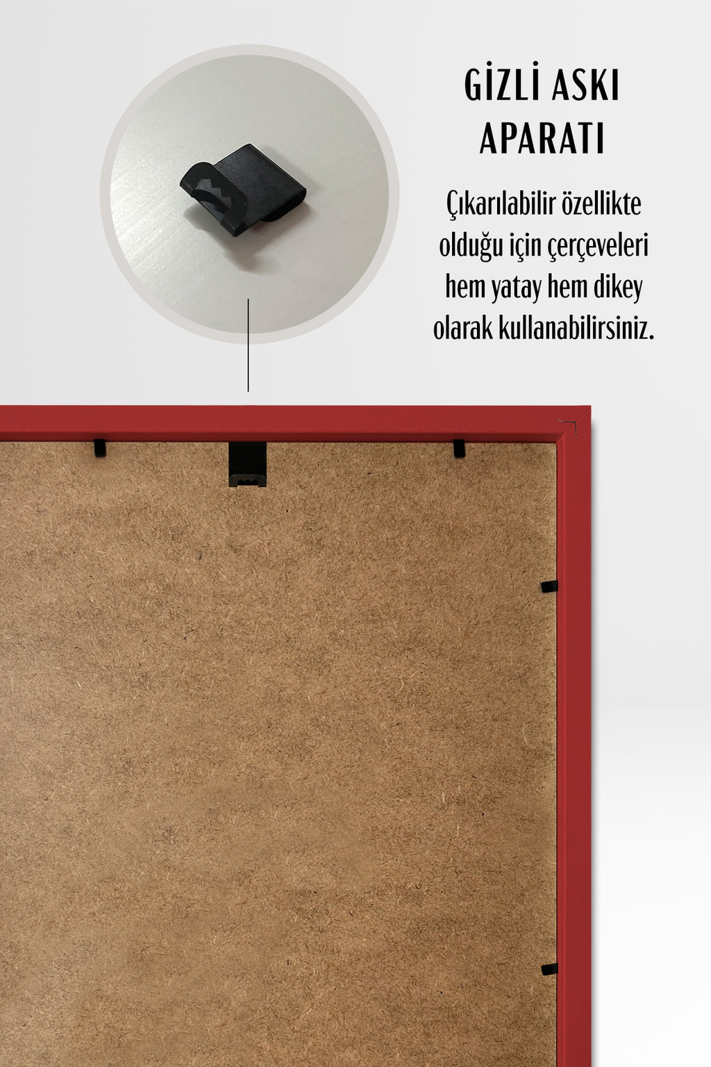 Masaüstü Resim Çerçevesi, Fotoğraf Çerçevesi - KIRMIZI