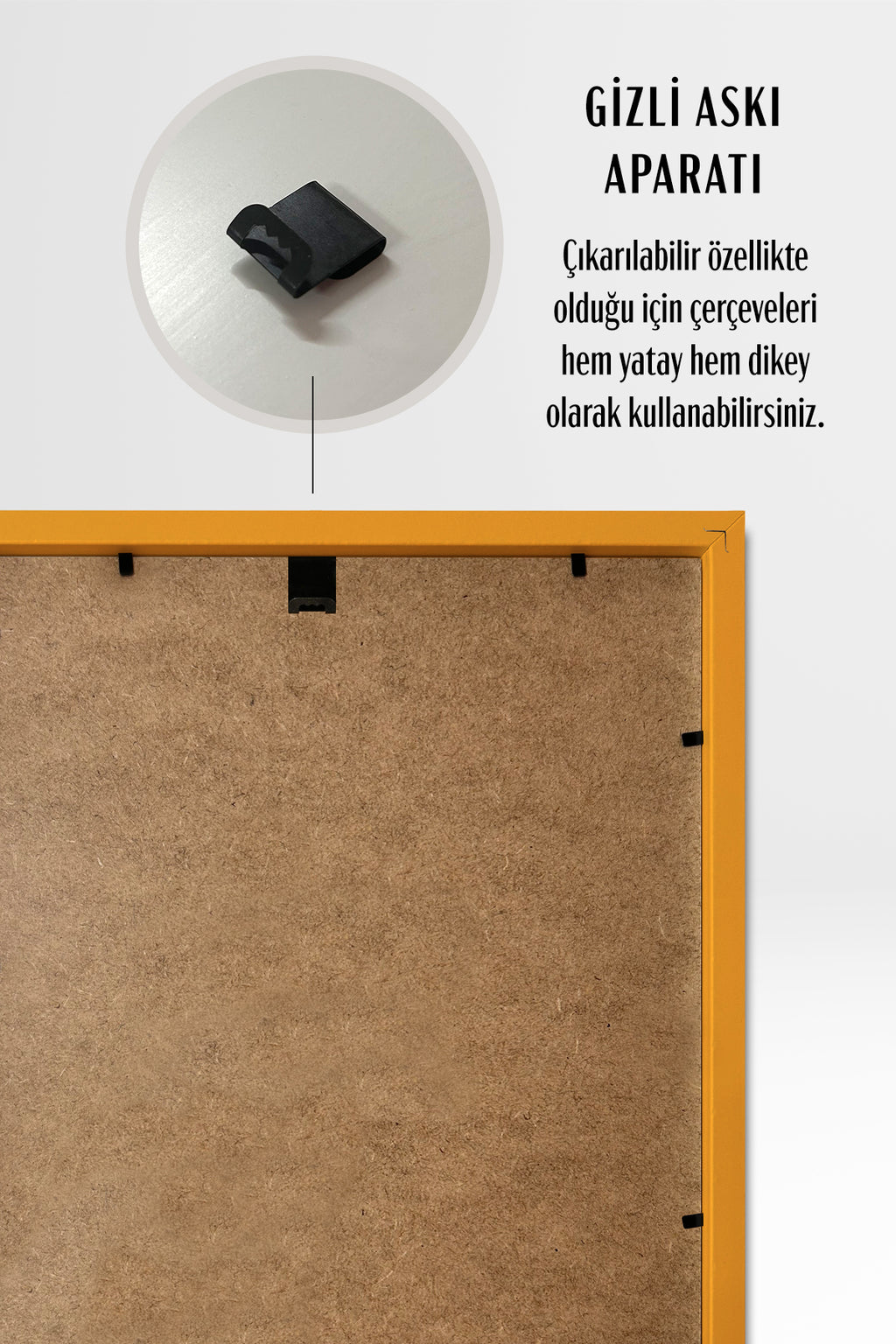 Kalın Kare Poster Çerçevesi - Sarı