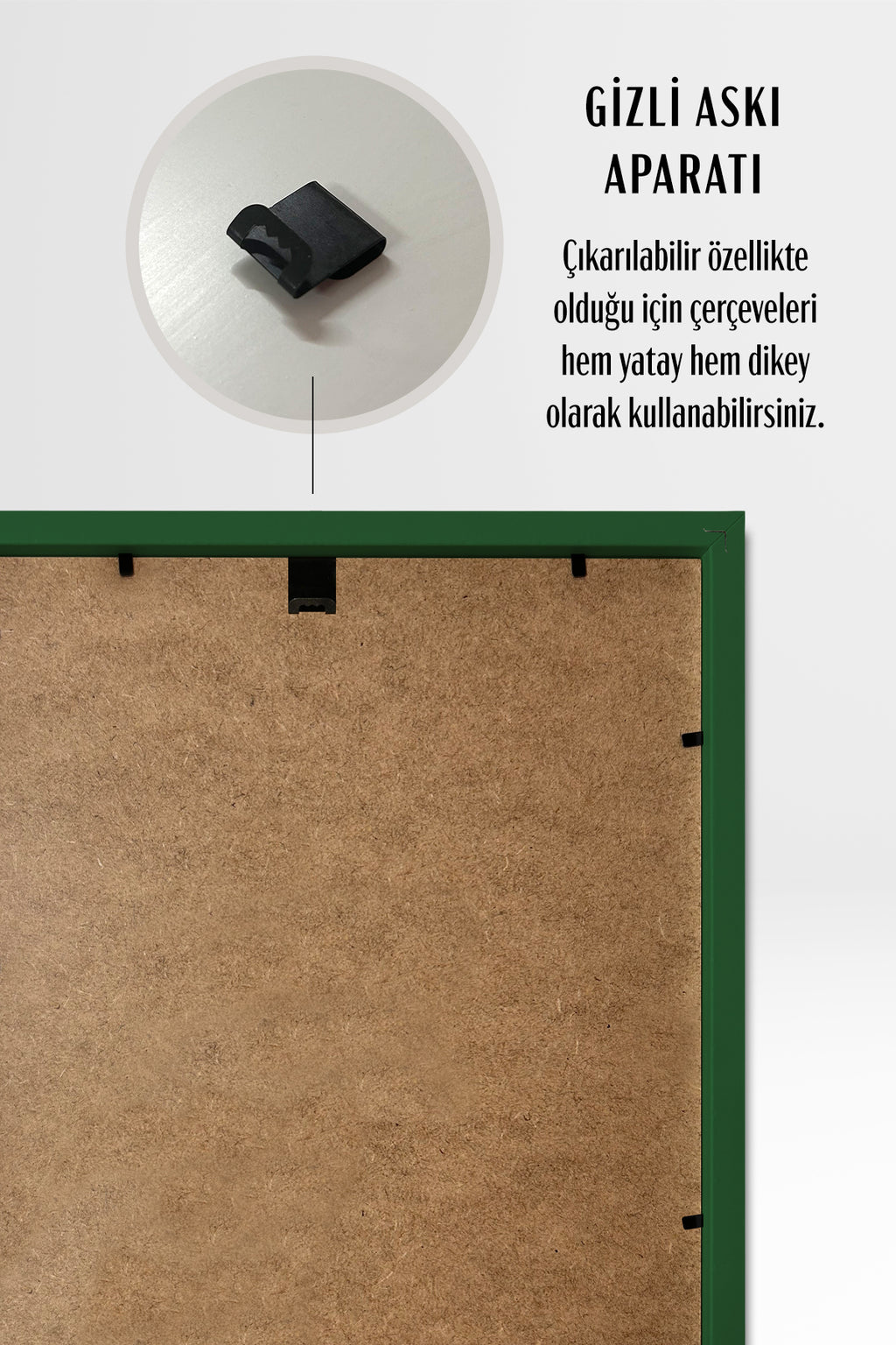 Kalın Masaüstü Resim Çerçevesi, Fotoğraf Çerçevesi - YEŞİL