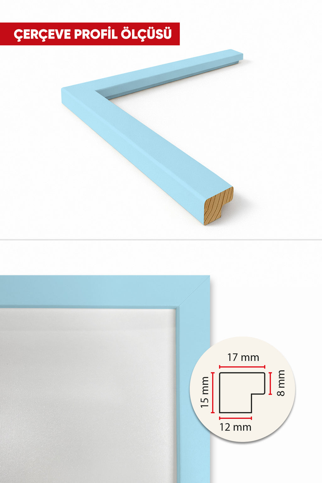 Kare Poster Çerçevesi - Açık Mavi