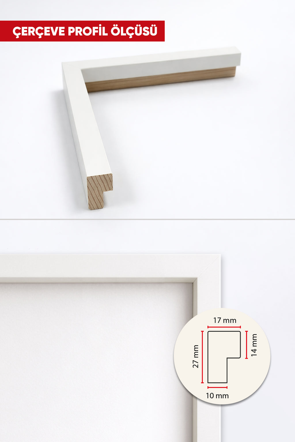 Kalın Masaüstü Resim Çerçevesi, Fotoğraf Çerçevesi - BEYAZ