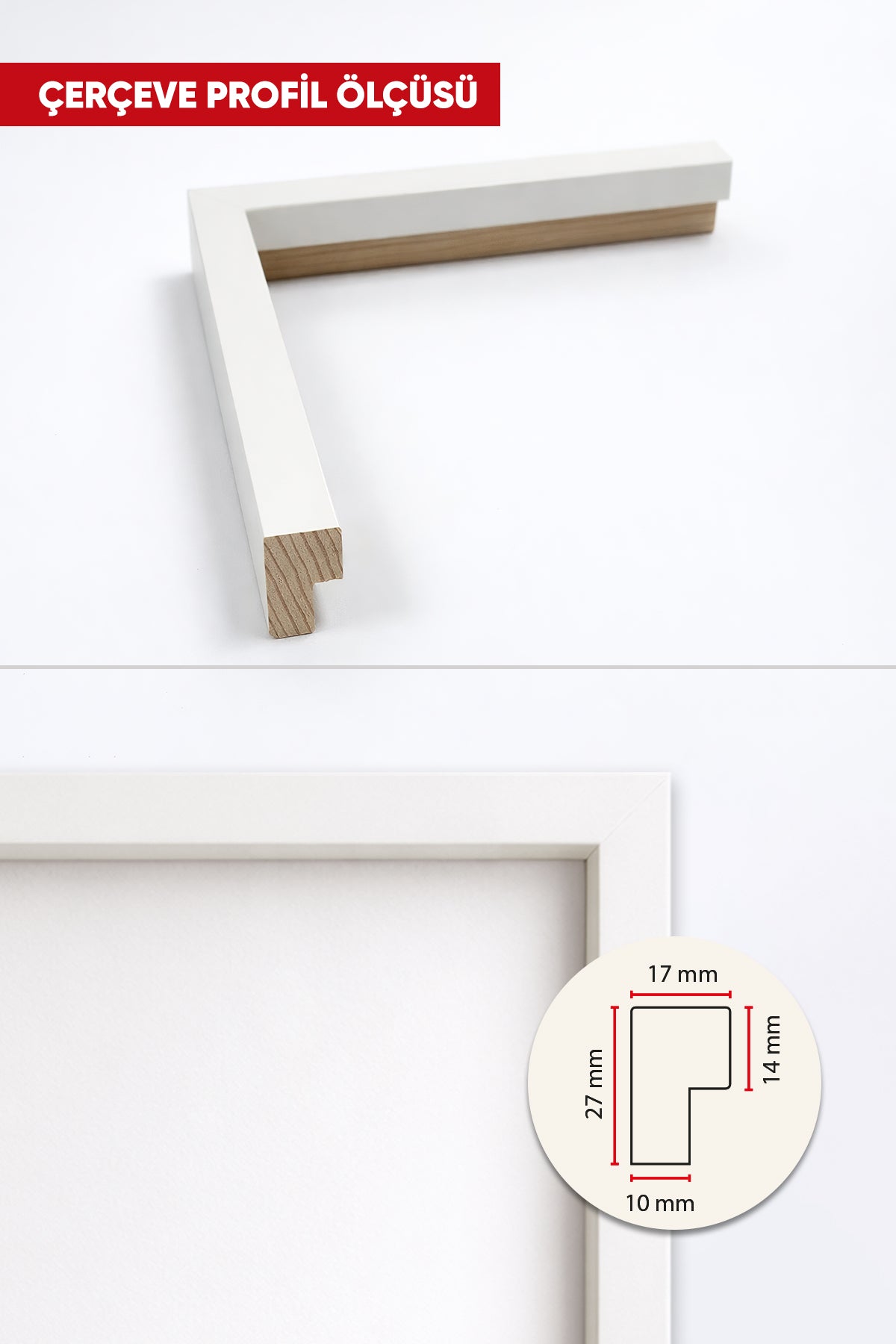 Kalın Masaüstü Resim Çerçevesi, Fotoğraf Çerçevesi - BEYAZ