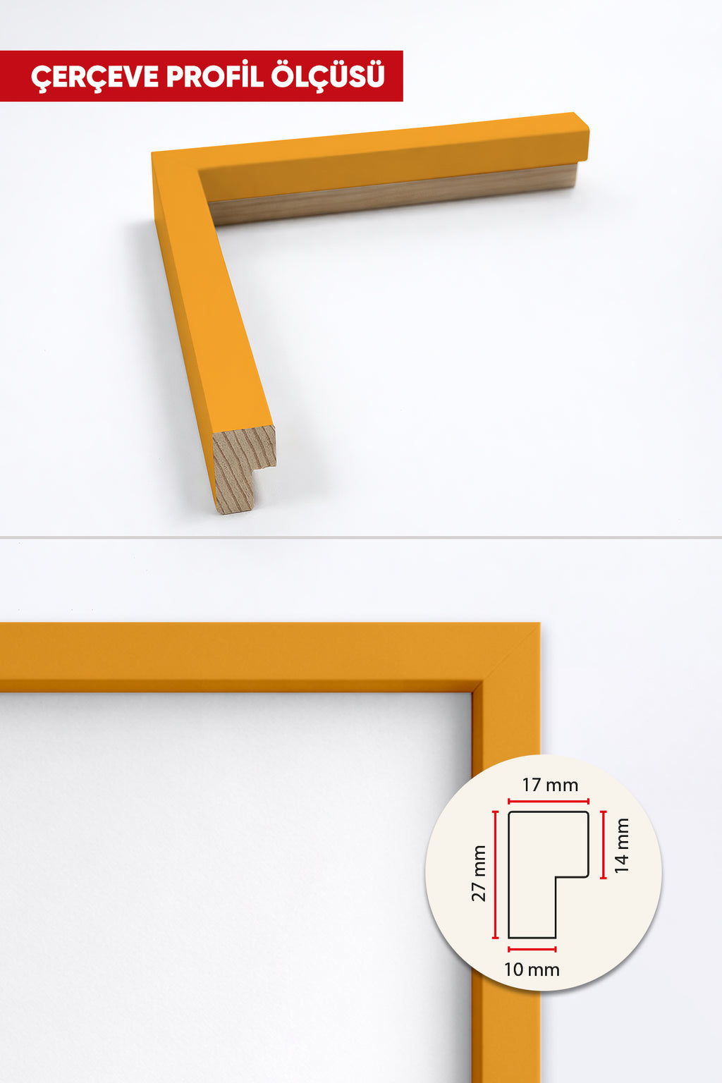 Kalın Masaüstü Resim Çerçevesi, Fotoğraf Çerçevesi - SARI