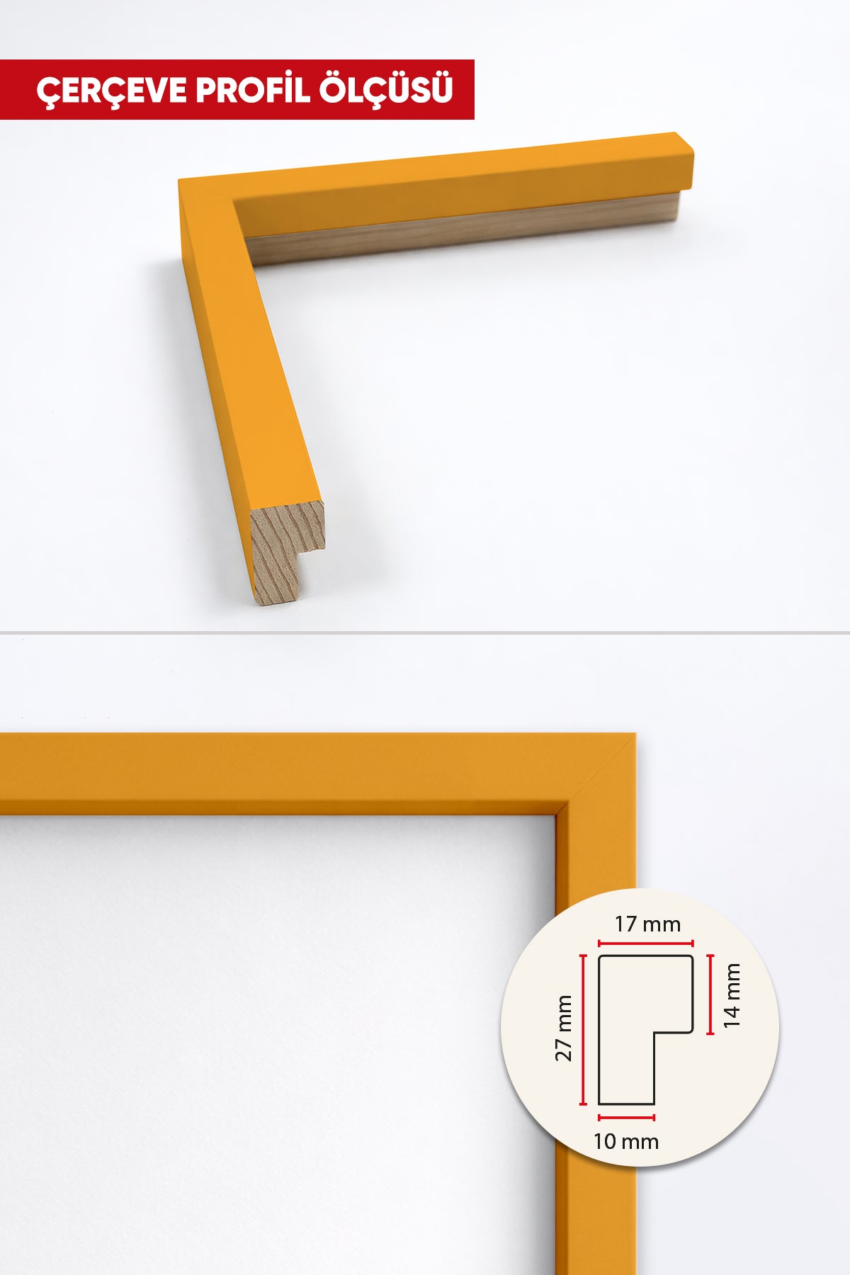 Kalın Masaüstü Resim Çerçevesi, Fotoğraf Çerçevesi - SARI