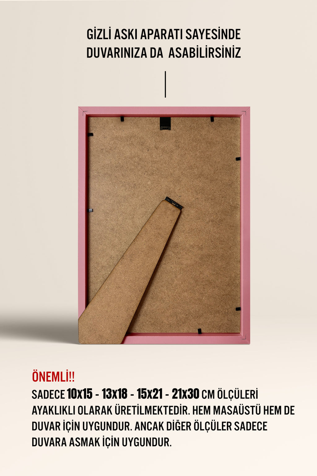 Poster Çerçevesi - Açık Pembe