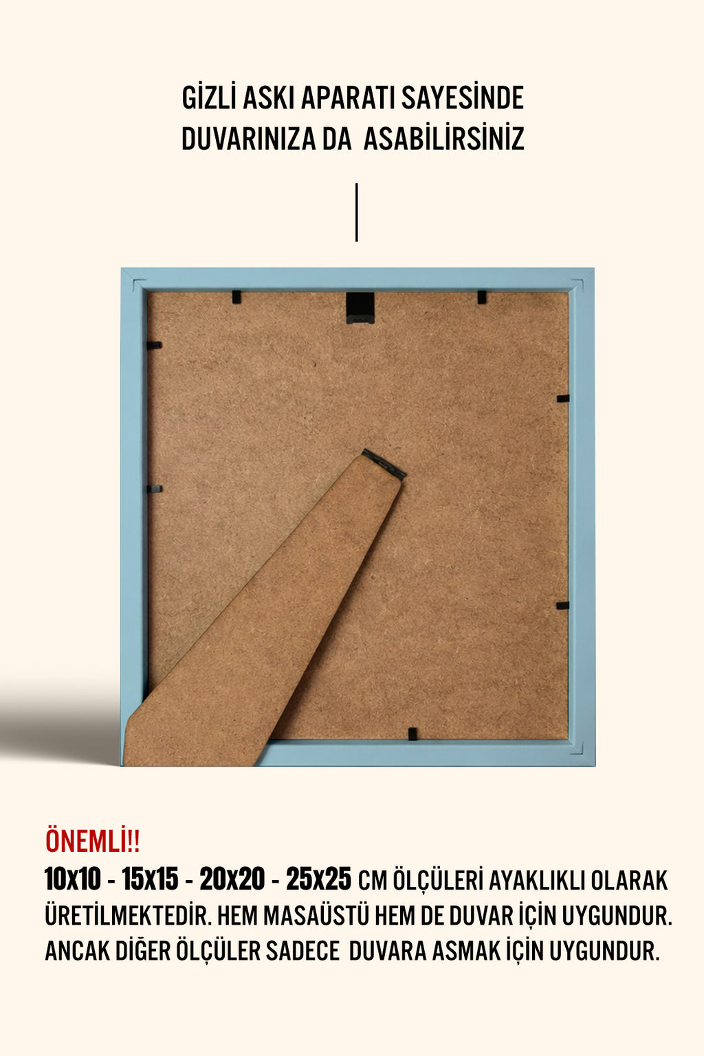 Kare Poster Çerçevesi - Açık Mavi