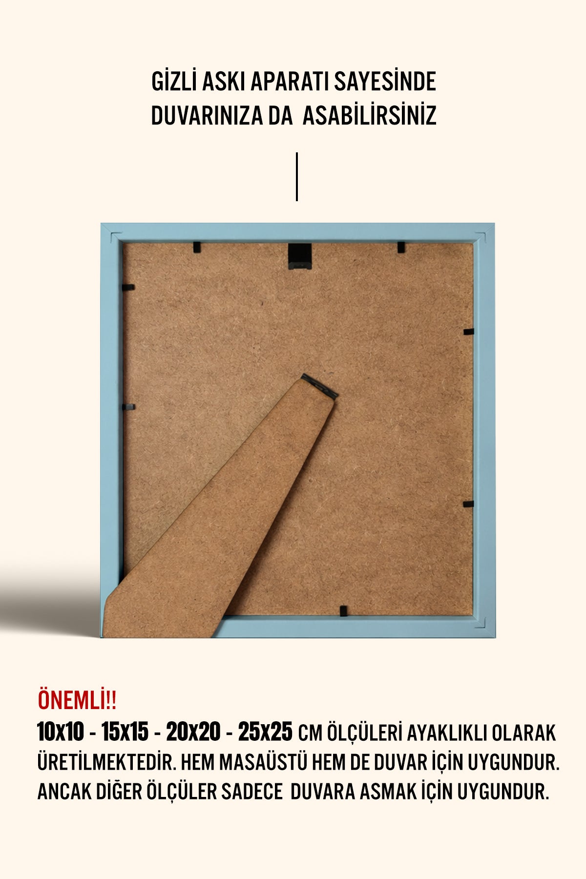 Kare Poster Çerçevesi - Açık Mavi