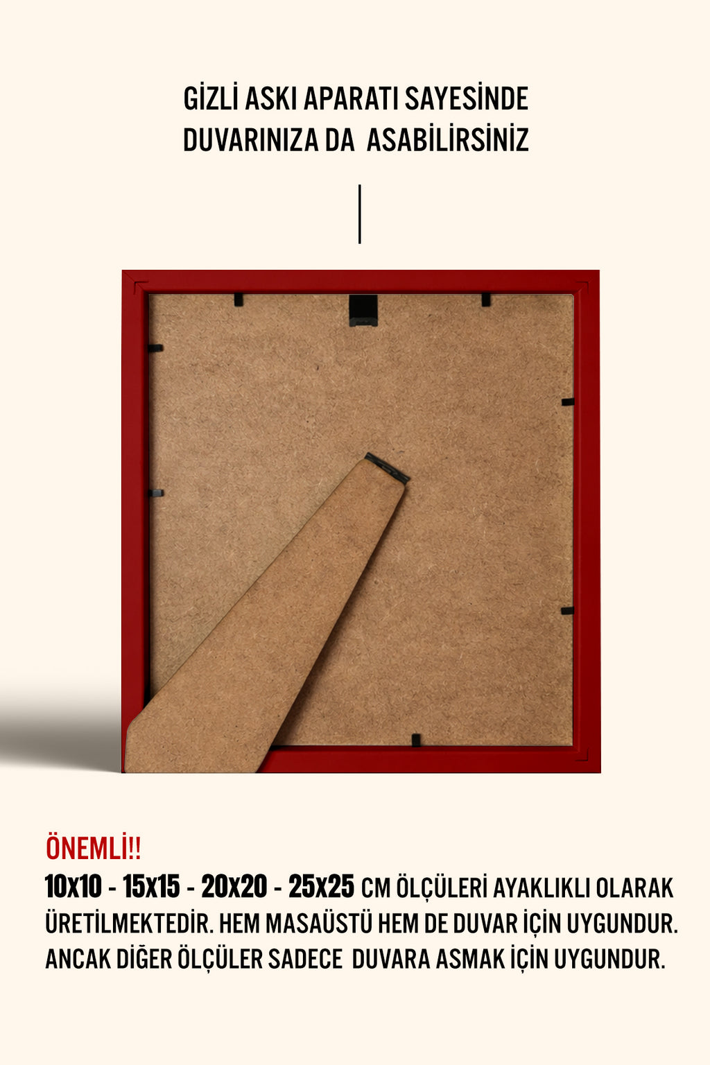 Kalın Kare Poster Çerçevesi - Kırmızı