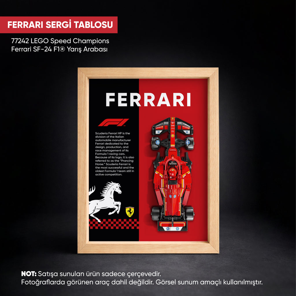 Ferrari F1 LEGO Sergi Çerçevesi – Speed Champions SF-24 (77242) Uyumlu
