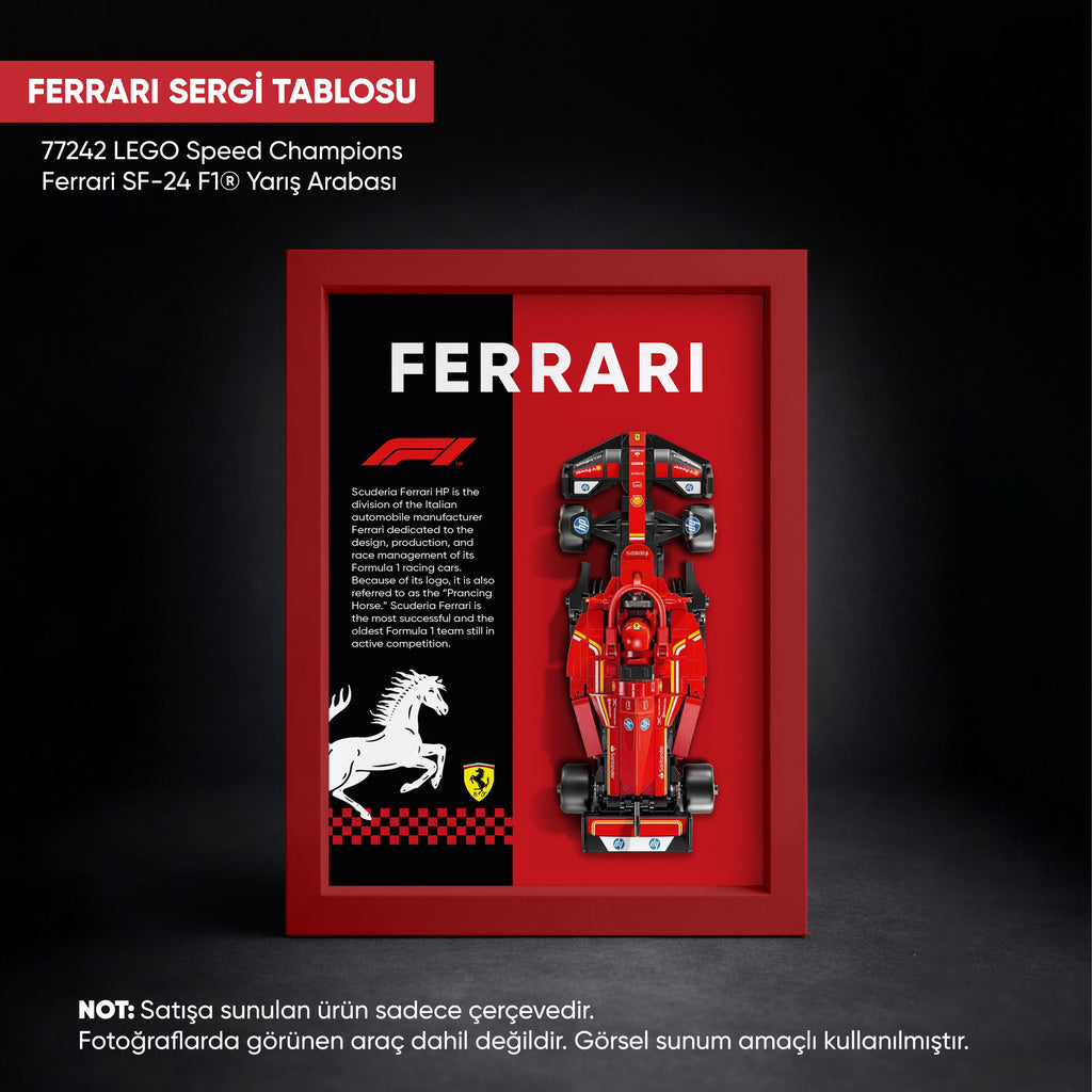 Ferrari F1 LEGO Sergi Çerçevesi – Speed Champions SF-24 (77242) Uyumlu