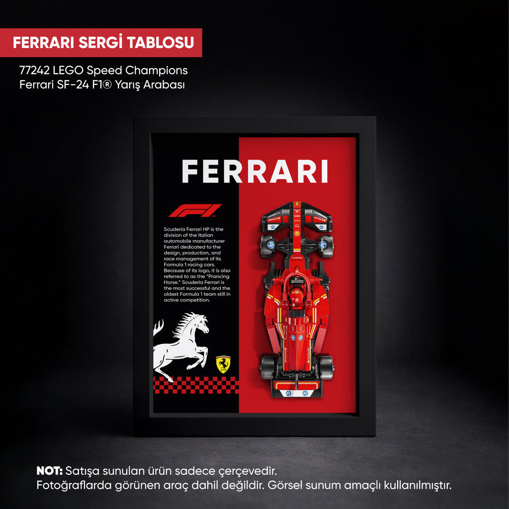 Ferrari F1 LEGO Sergi Çerçevesi – Speed Champions SF-24 (77242) Uyumlu
