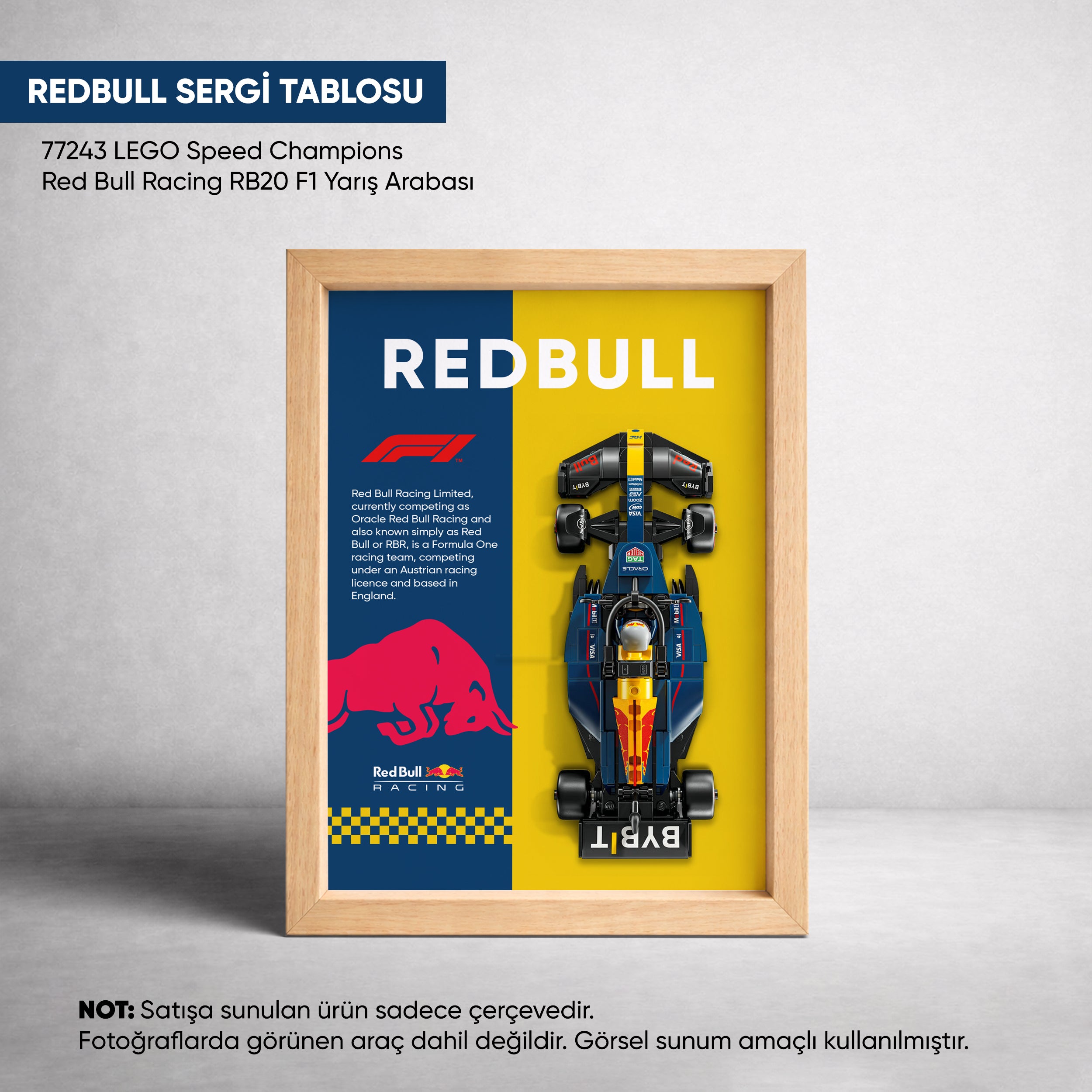 Red Bull F1 LEGO Sergi Çerçevesi – Speed Champions RB20 (77243) Uyumlu