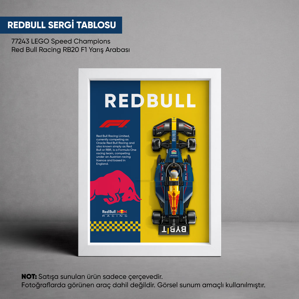 Red Bull F1 LEGO Sergi Çerçevesi – Speed Champions RB20 (77243) Uyumlu