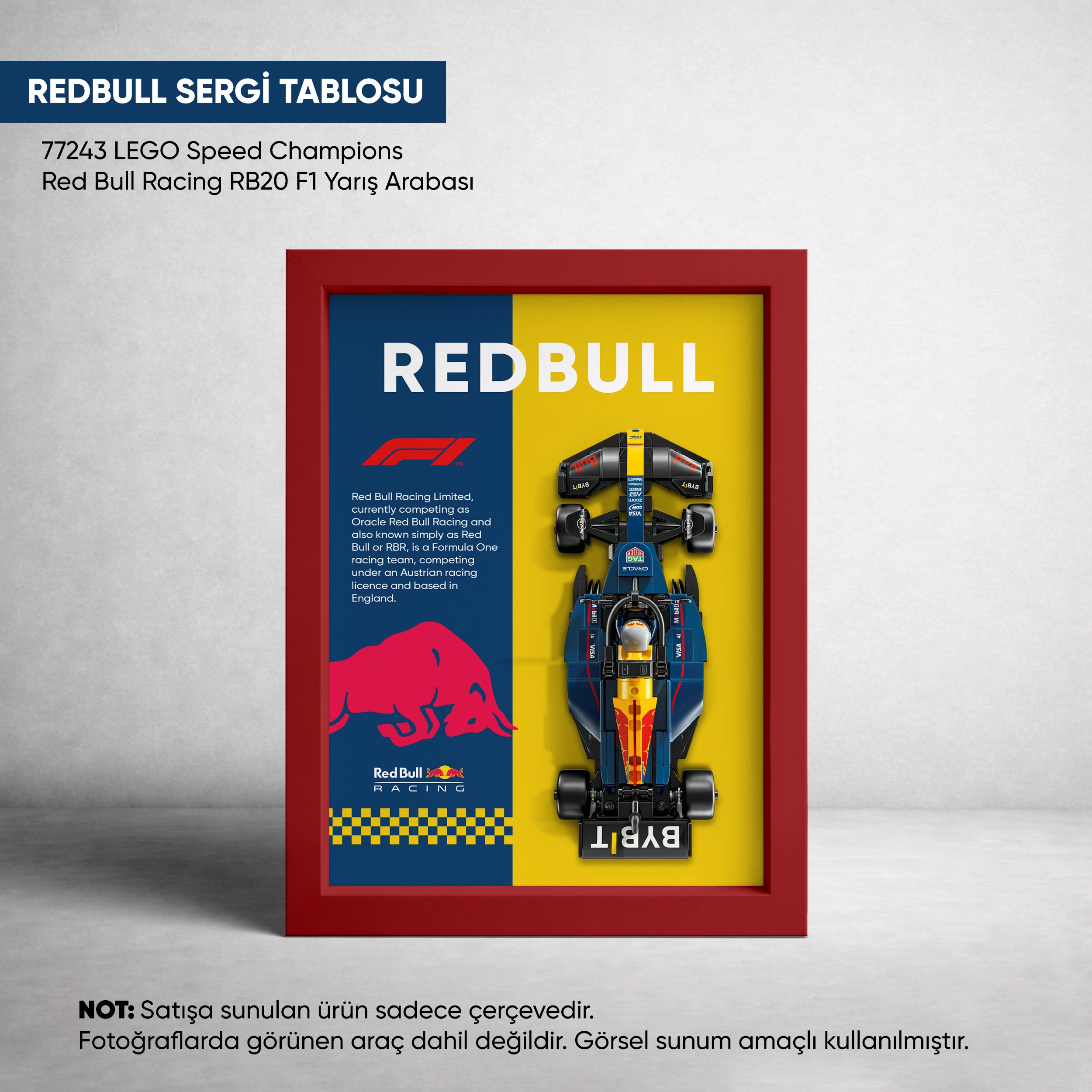 Red Bull F1 LEGO Sergi Çerçevesi – Speed Champions RB20 (77243) Uyumlu