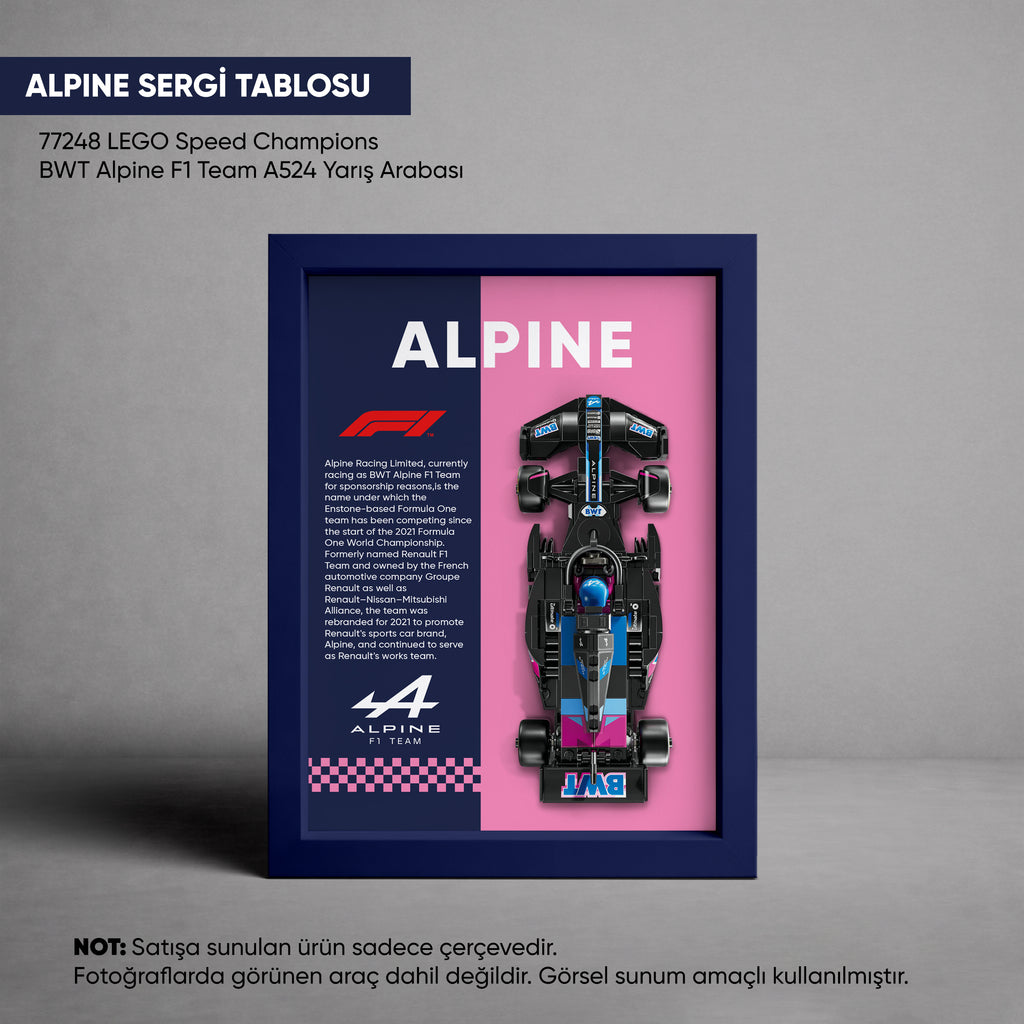 Alpine F1 LEGO Sergi Çerçevesi – Speed Champions A524 (77248) Uyumlu
