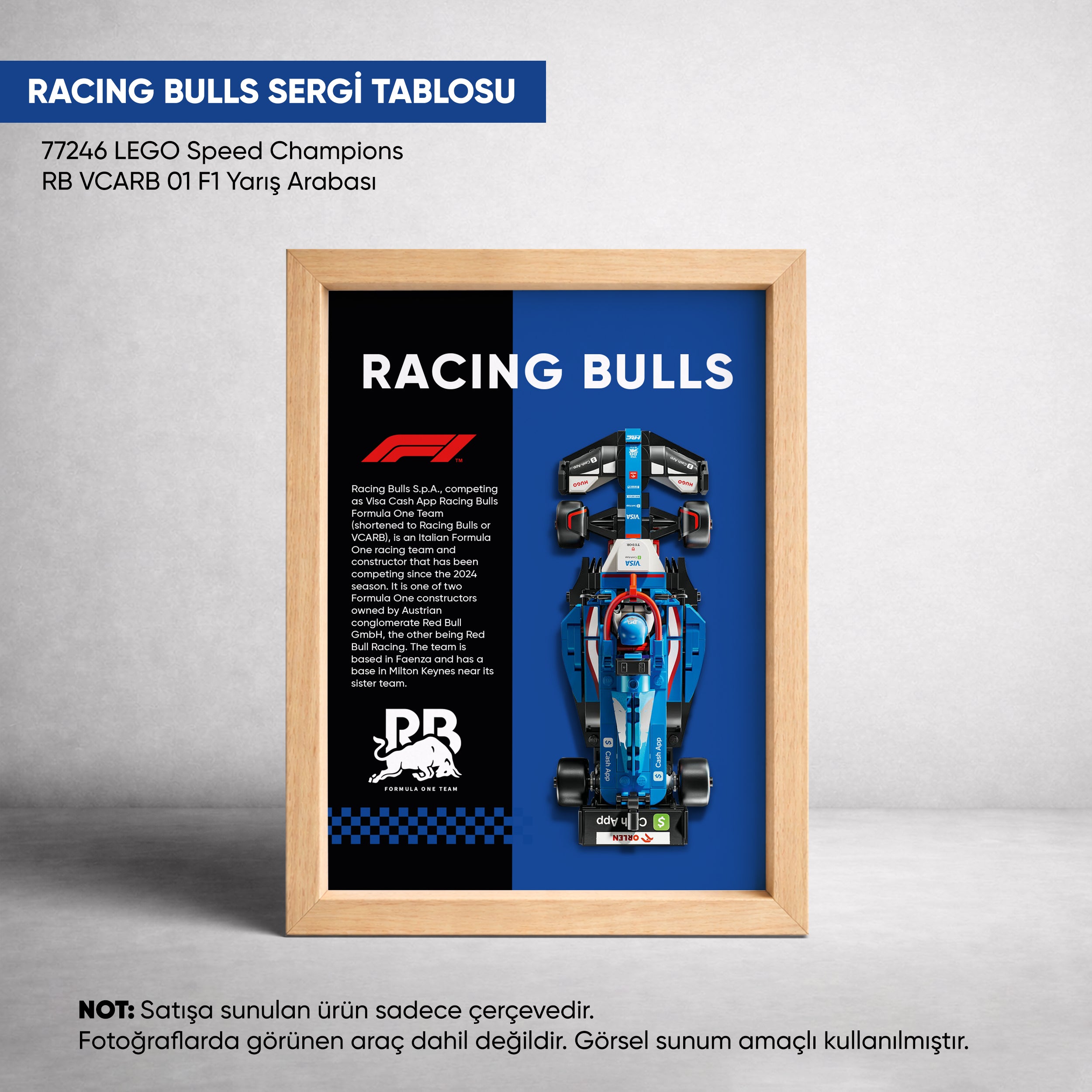 Racing Bulls F1 LEGO Sergi Çerçevesi – Speed Champions VCARB 01 (77246) Uyumlu