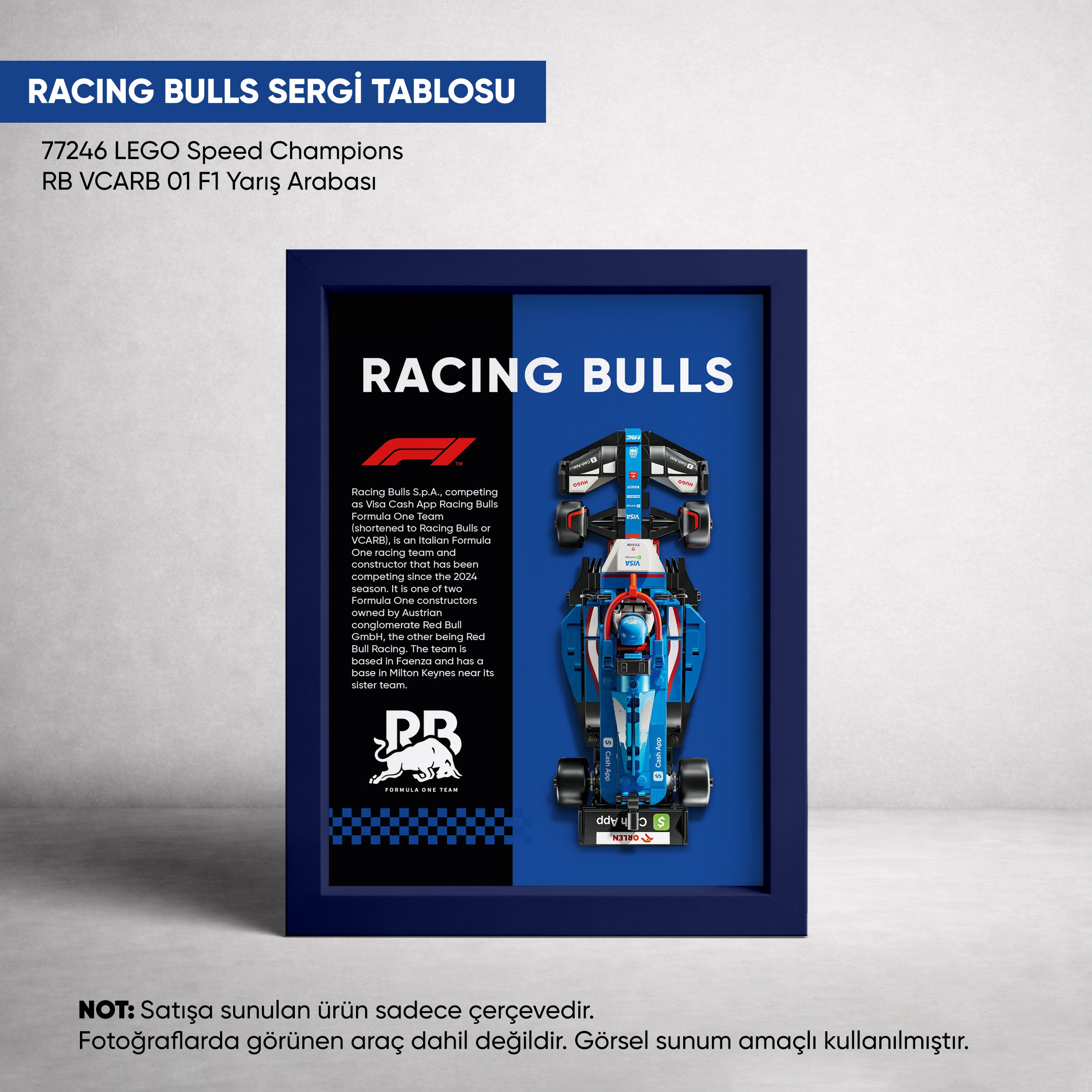Racing Bulls F1 LEGO Sergi Çerçevesi – Speed Champions VCARB 01 (77246) Uyumlu