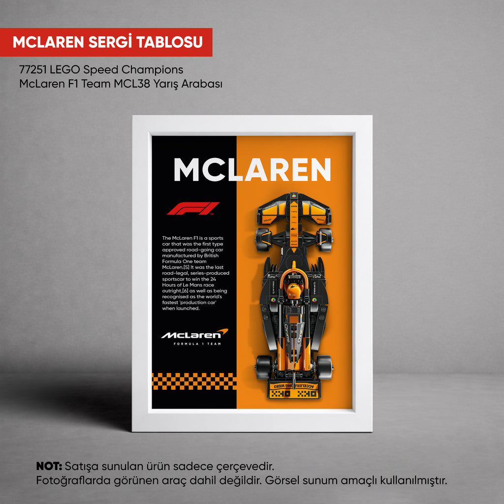 McLaren F1 LEGO Sergi Çerçevesi – Speed Champions MCL38 (77251) Uyumlu