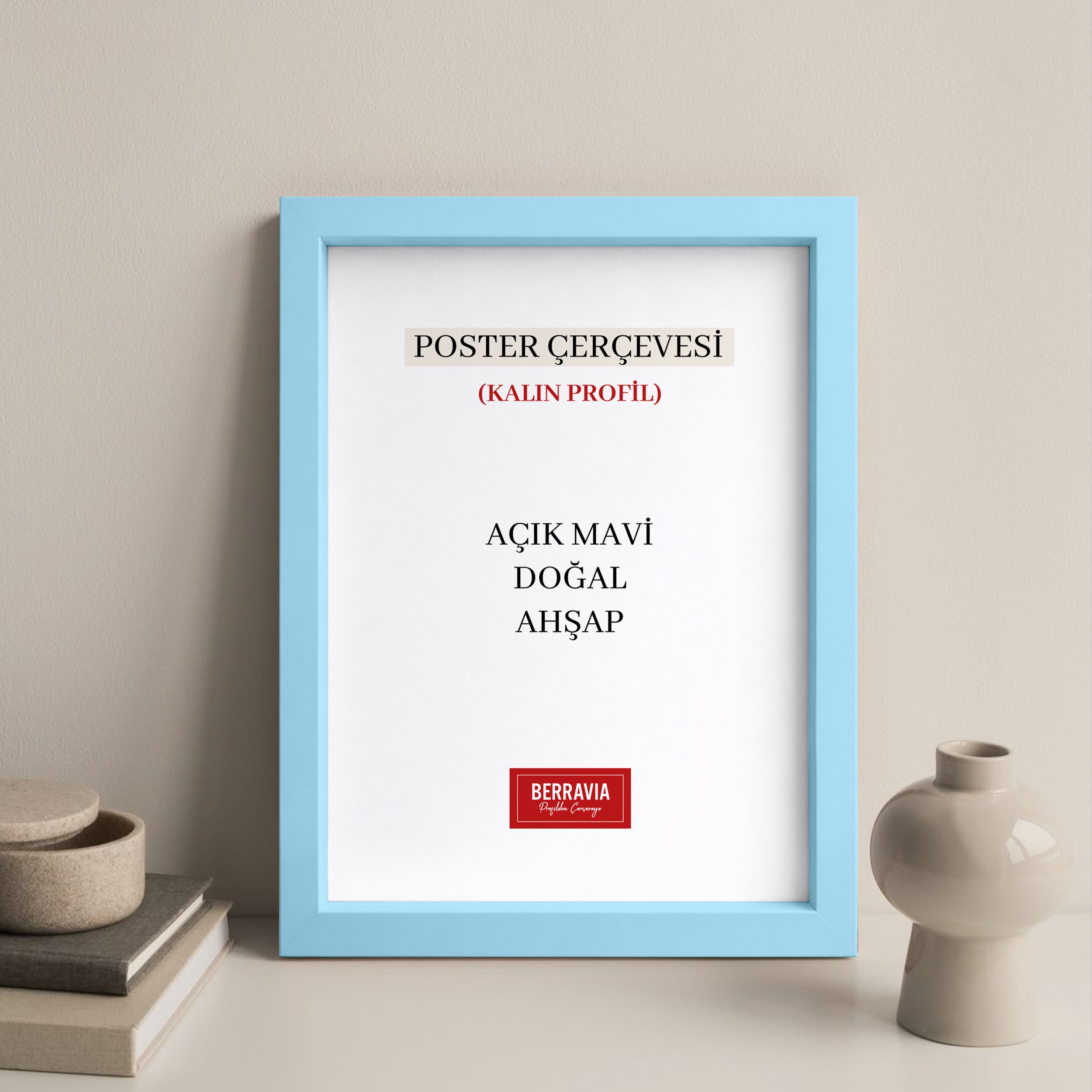 Hazır Poster, Resim Çerçevesi - Açık Mavi