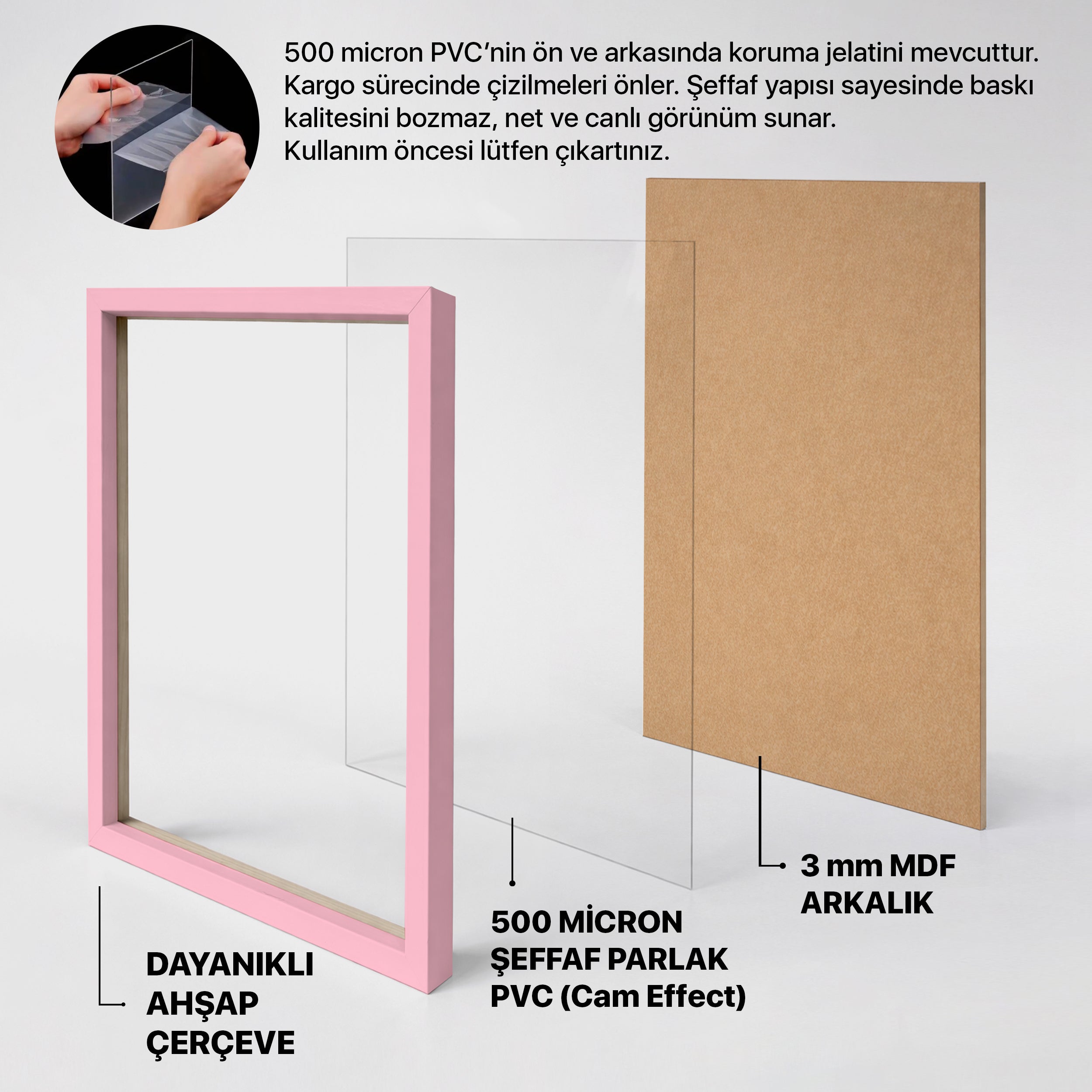 Hazır Poster, Resim Çerçevesi - Pembe