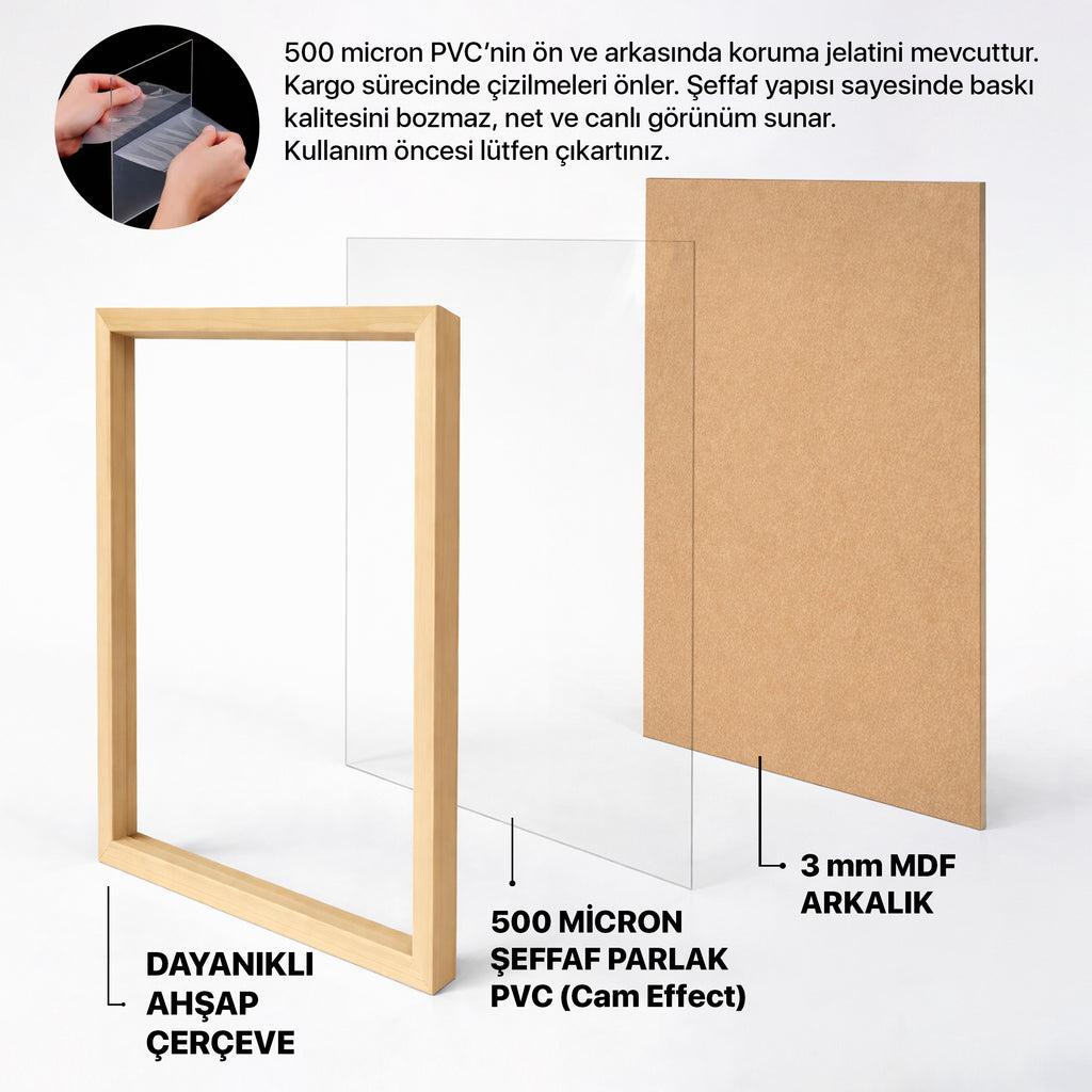 Hazır Poster, Resim Çerçevesi - Doğal Ahşap
