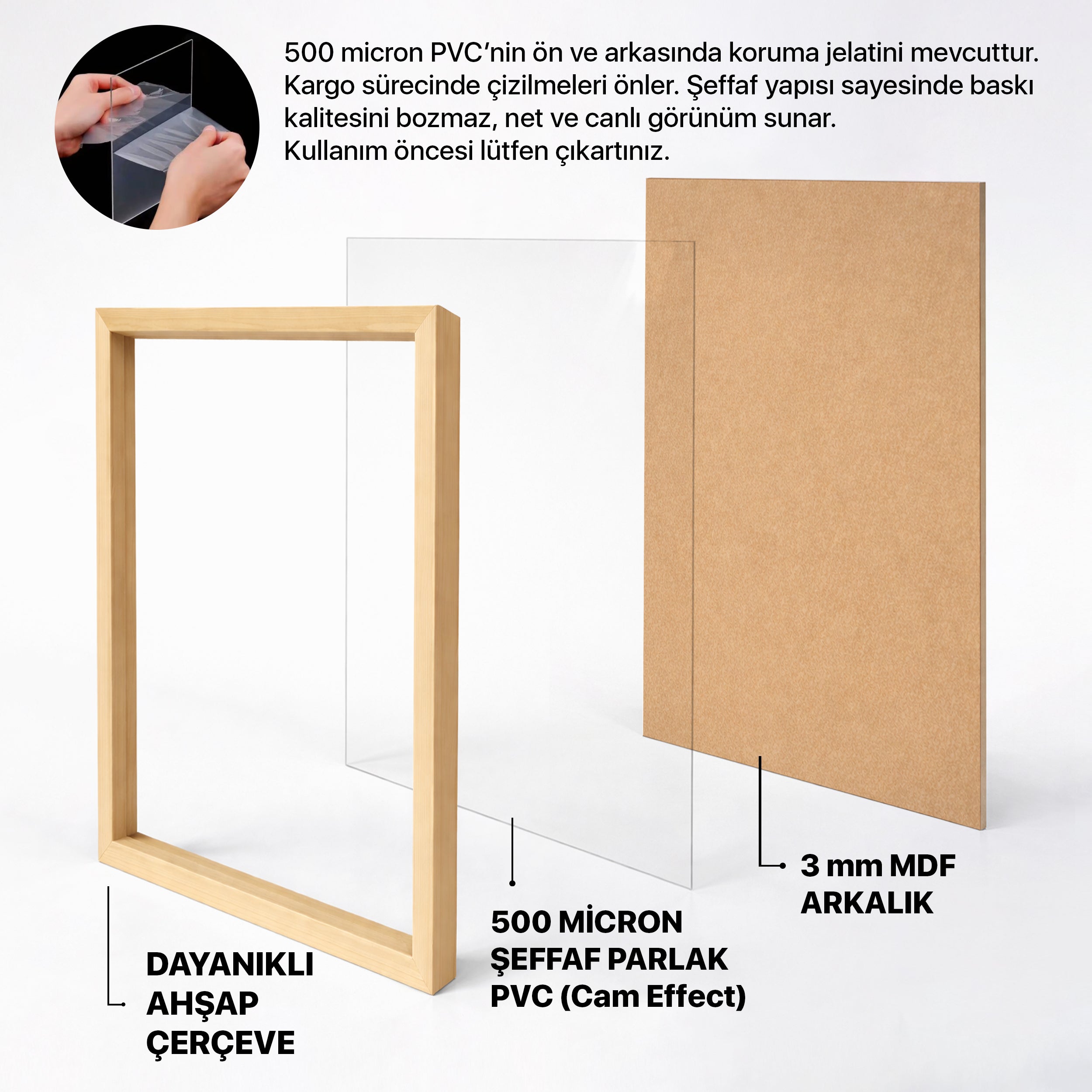 Hazır Poster, Resim Çerçevesi - Doğal Ahşap