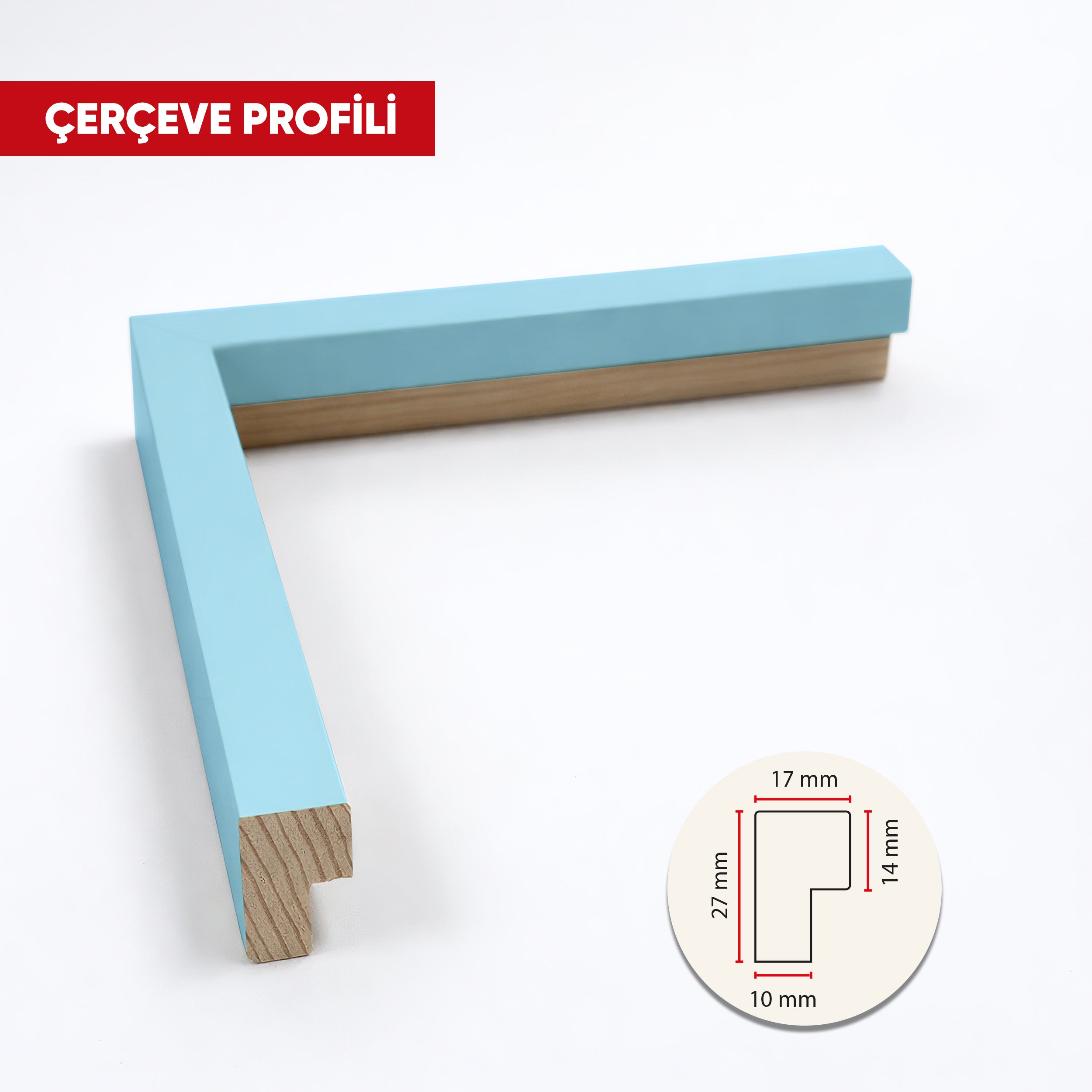 Hazır Poster, Resim Çerçevesi - Açık Mavi