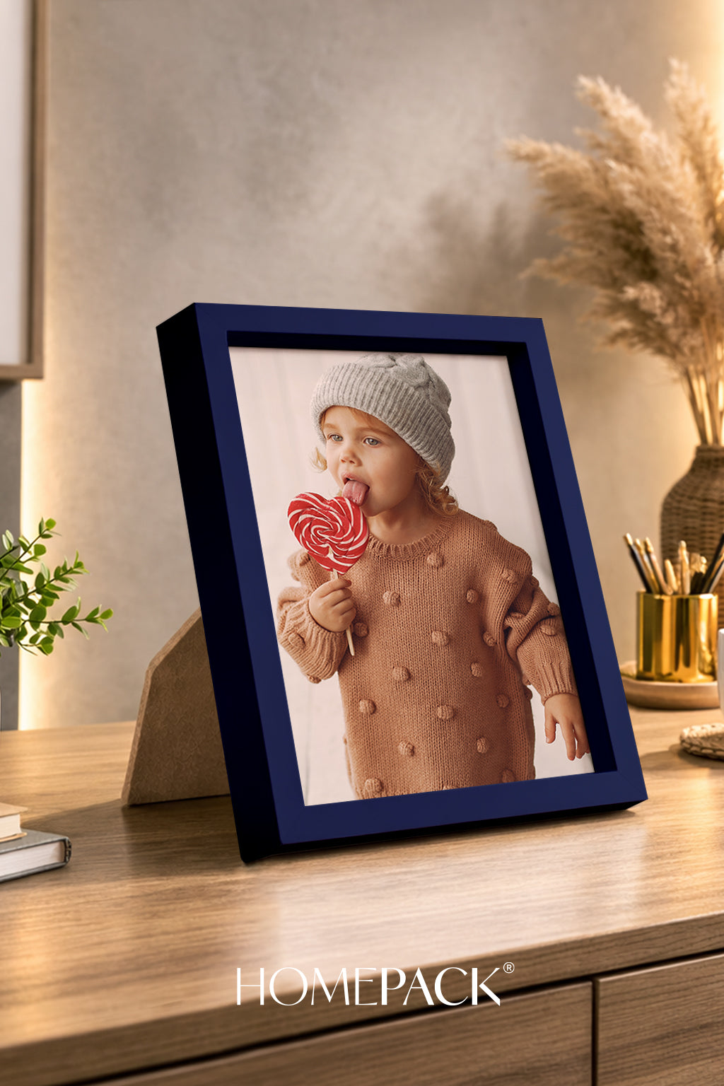 Kalın Masaüstü Resim Çerçevesi, Fotoğraf Çerçevesi - MAVİ
