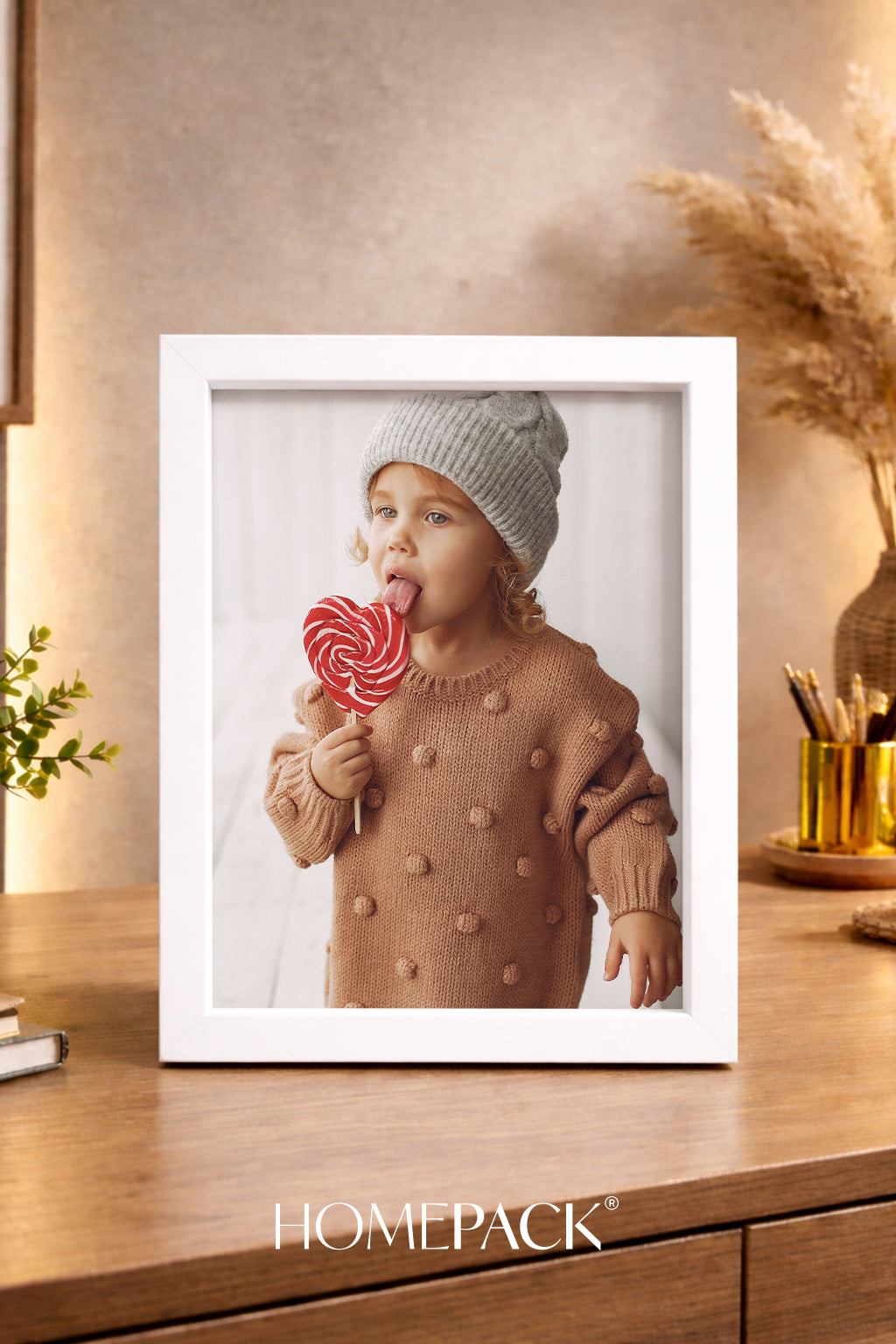 Kalın Masaüstü Resim Çerçevesi, Fotoğraf Çerçevesi - BEYAZ