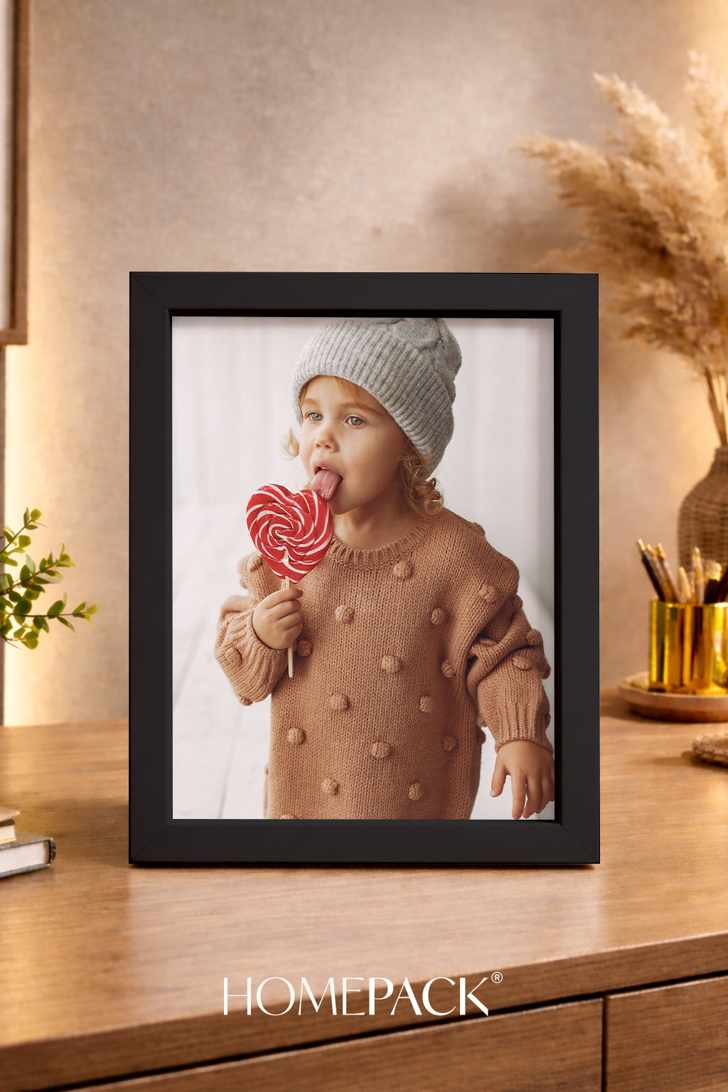 Kalın Masaüstü Resim Çerçevesi, Fotoğraf Çerçevesi - SİYAH