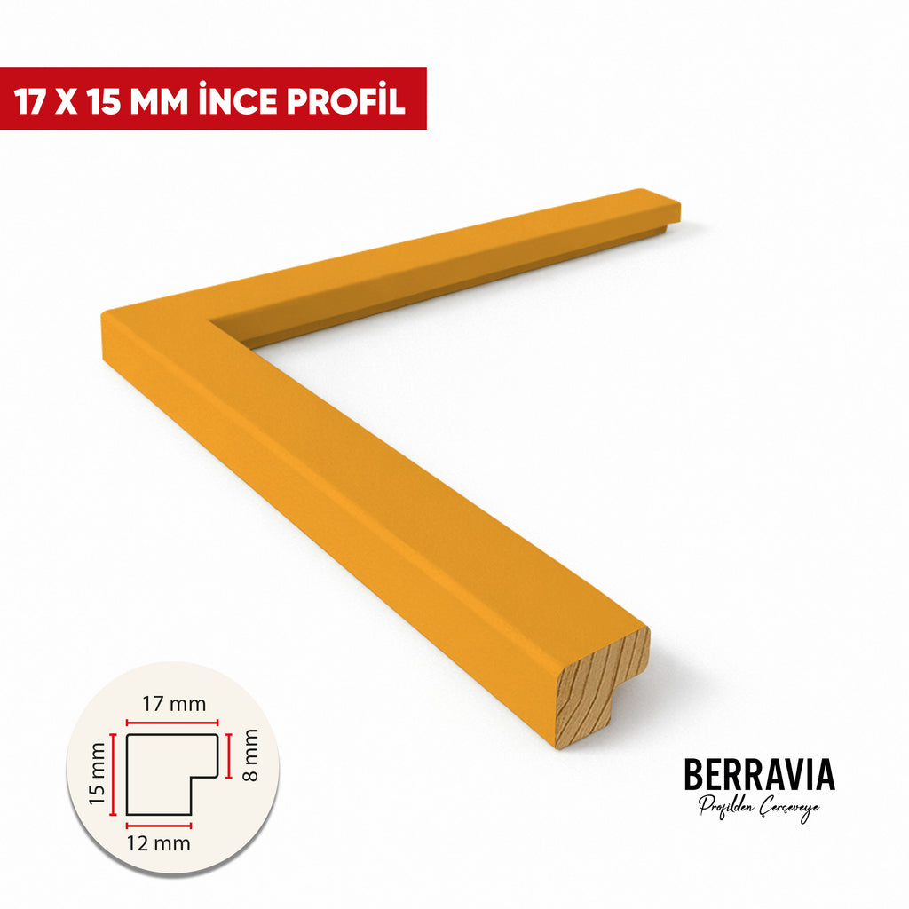 AHŞAP PROFİL SARI- 17 X 15 MM -